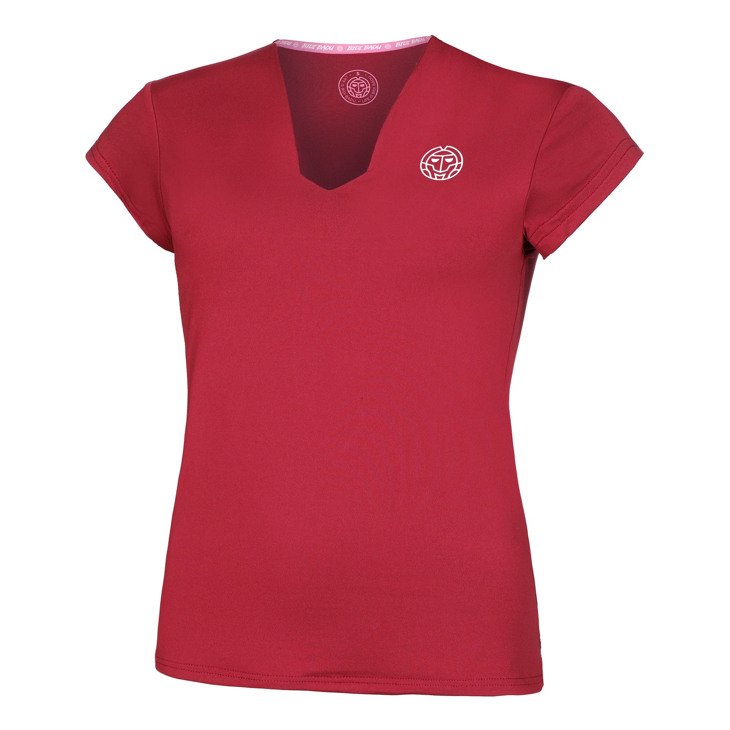 BIDI BADU Bubble V-Neck T-shirt Damer-Röd