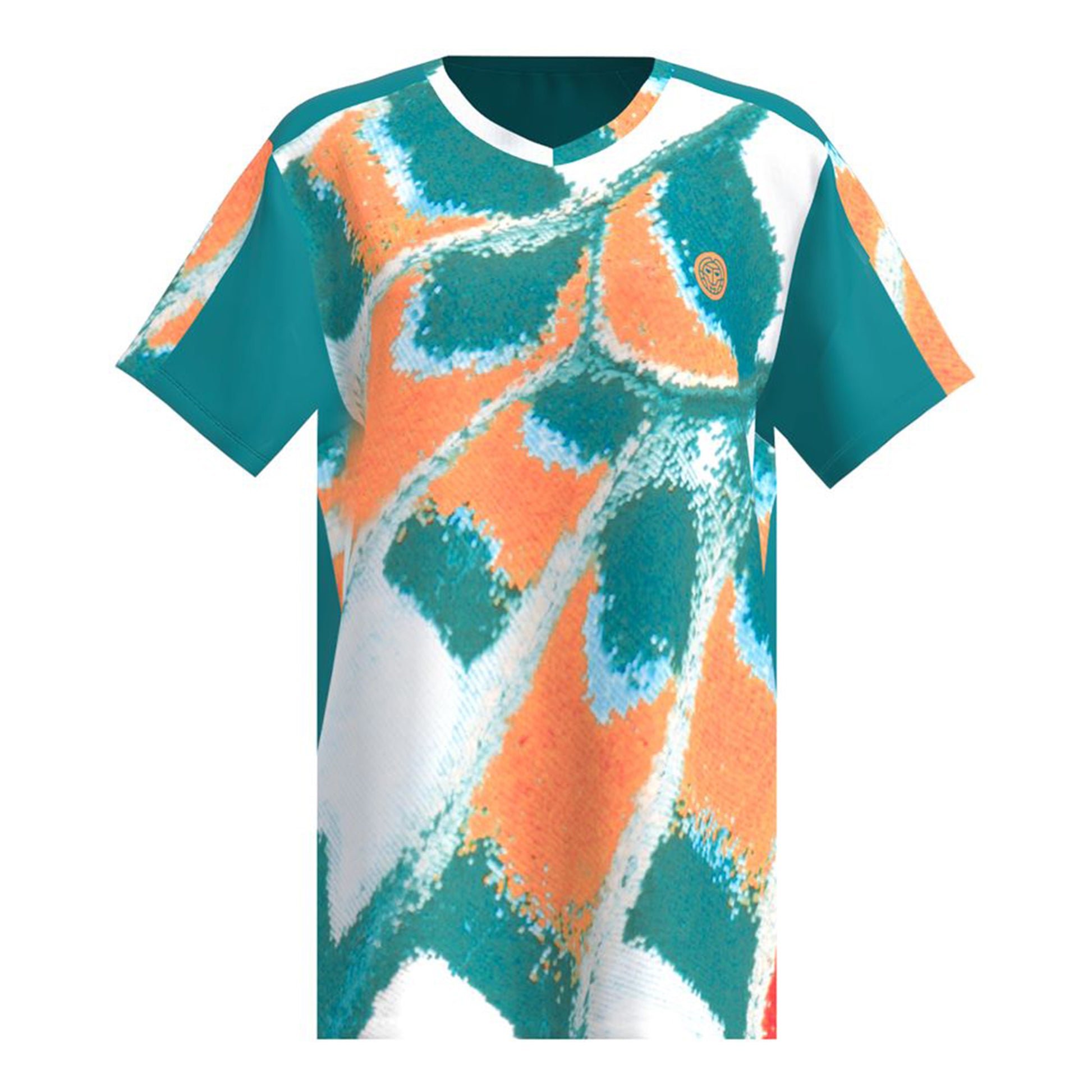 BIDI BADU Melbourne 2025 V-Neck T-shirt Herrar-Petrol,Orange