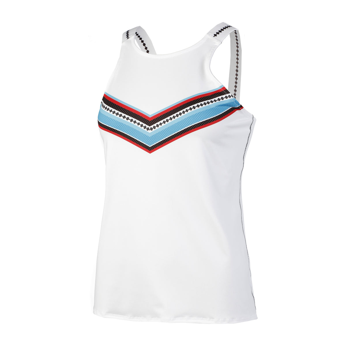 Lucky in Love Color Block Tie Back Linne Damer - vit, flerfärgad