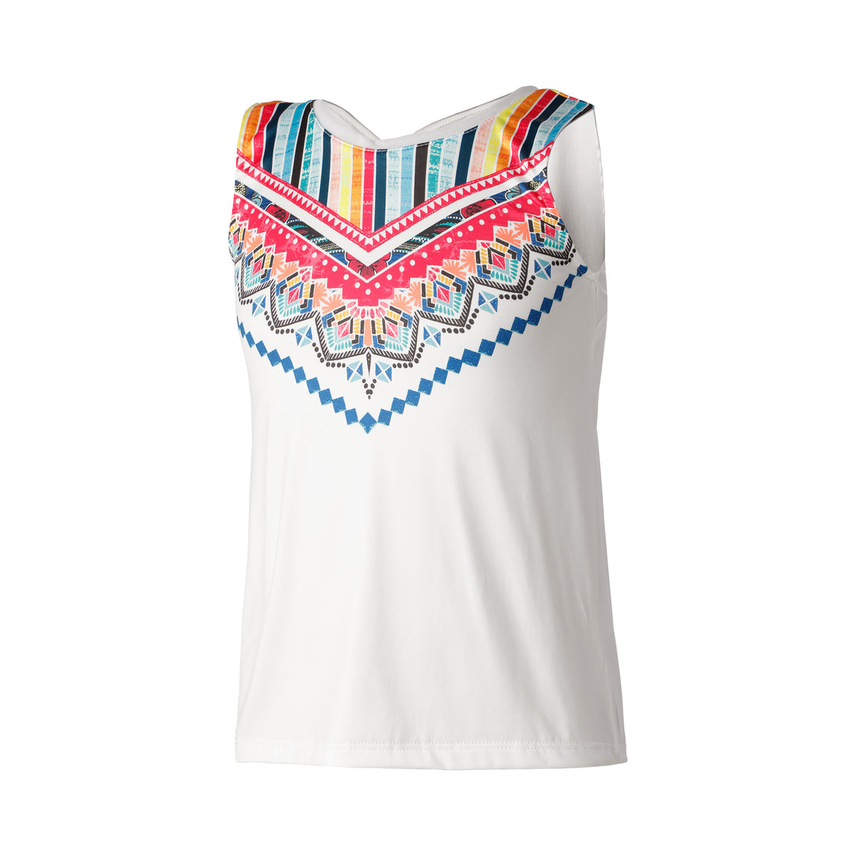 Lucky in Love Think Ink Tie Back Top Linne Flickor - vit, flerfärgad