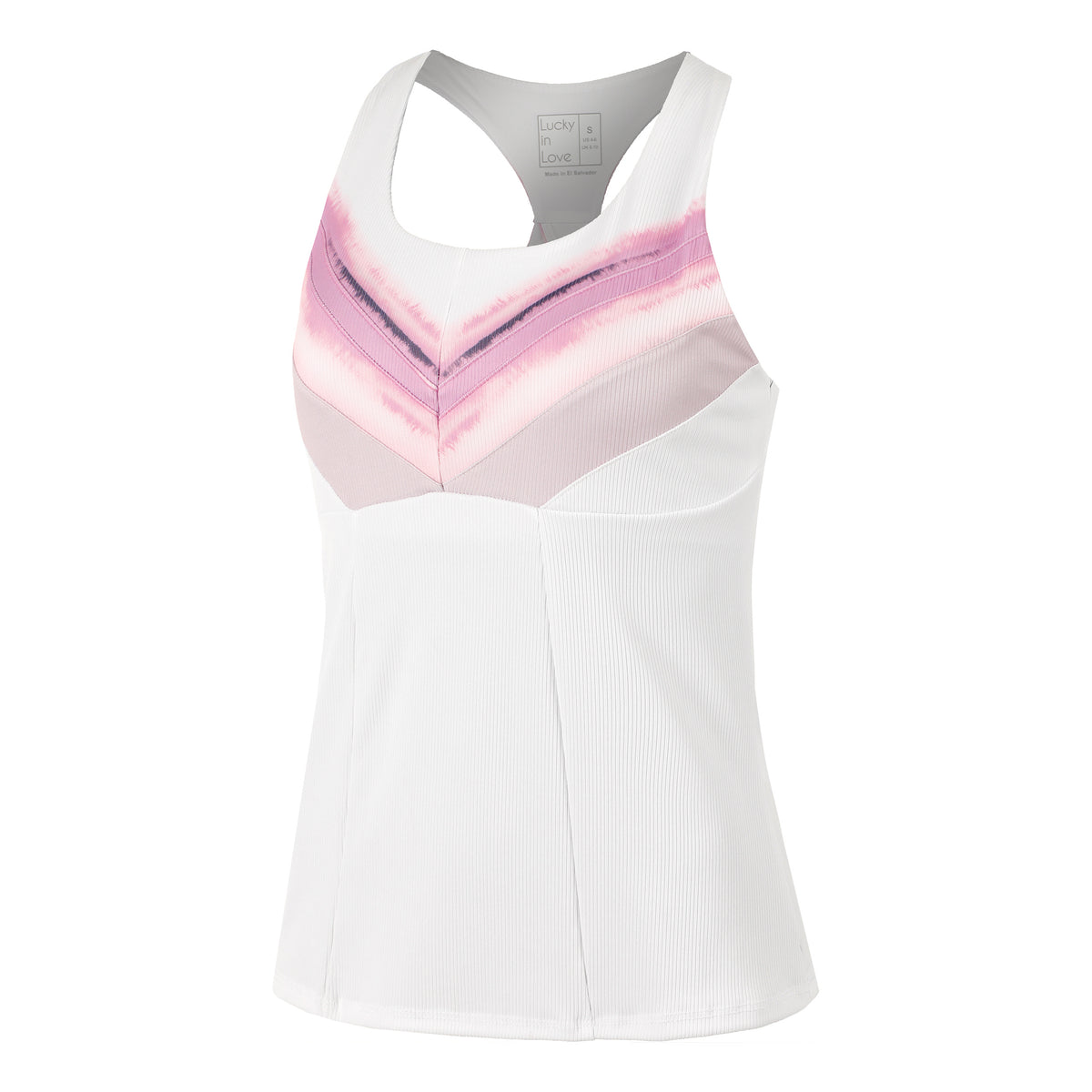 Lucky in Love Mystic Petal Racerback Linne Damer - vit, rosa