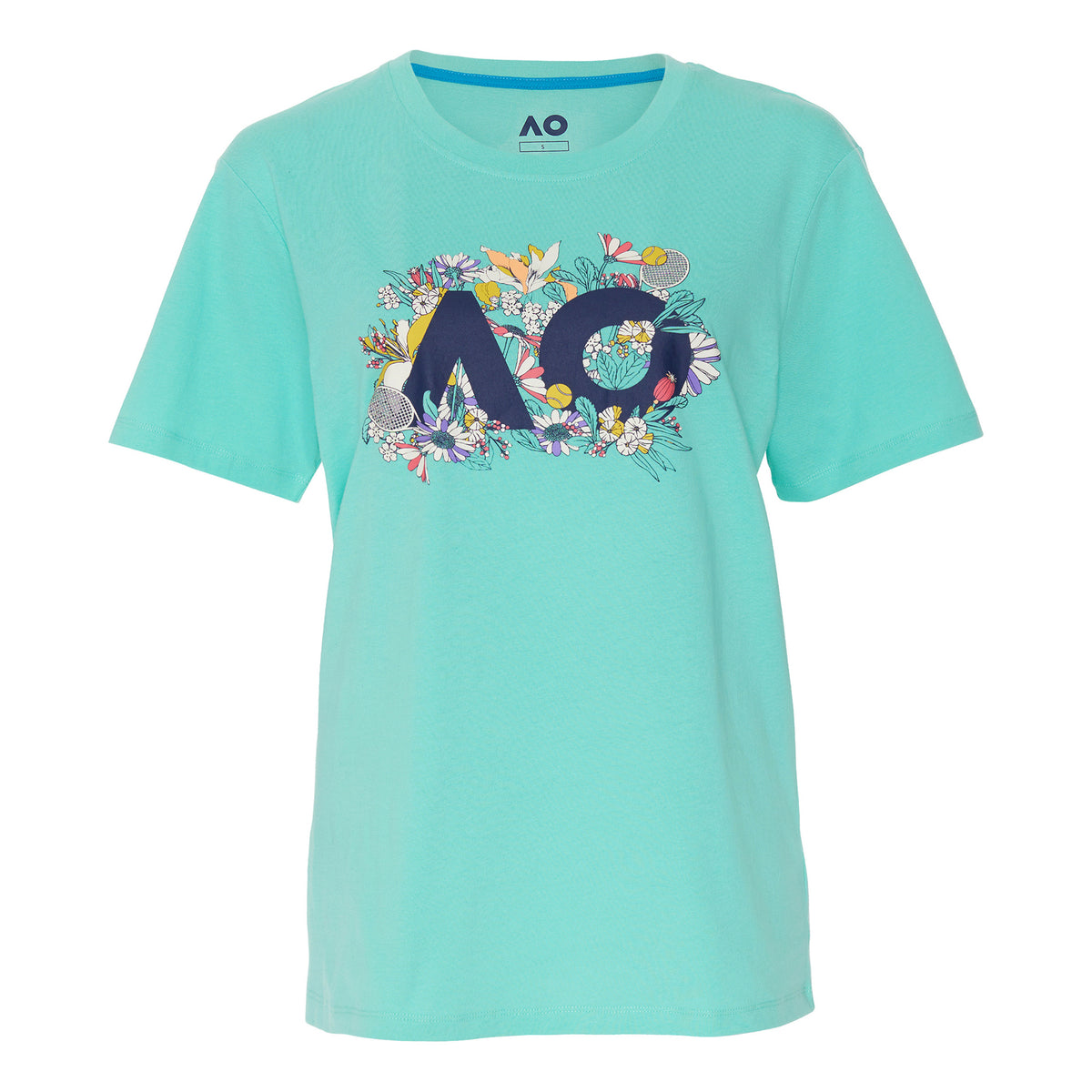 Australian Open AO Floral Logo T-shirt Damer - turkos, flerfärgad