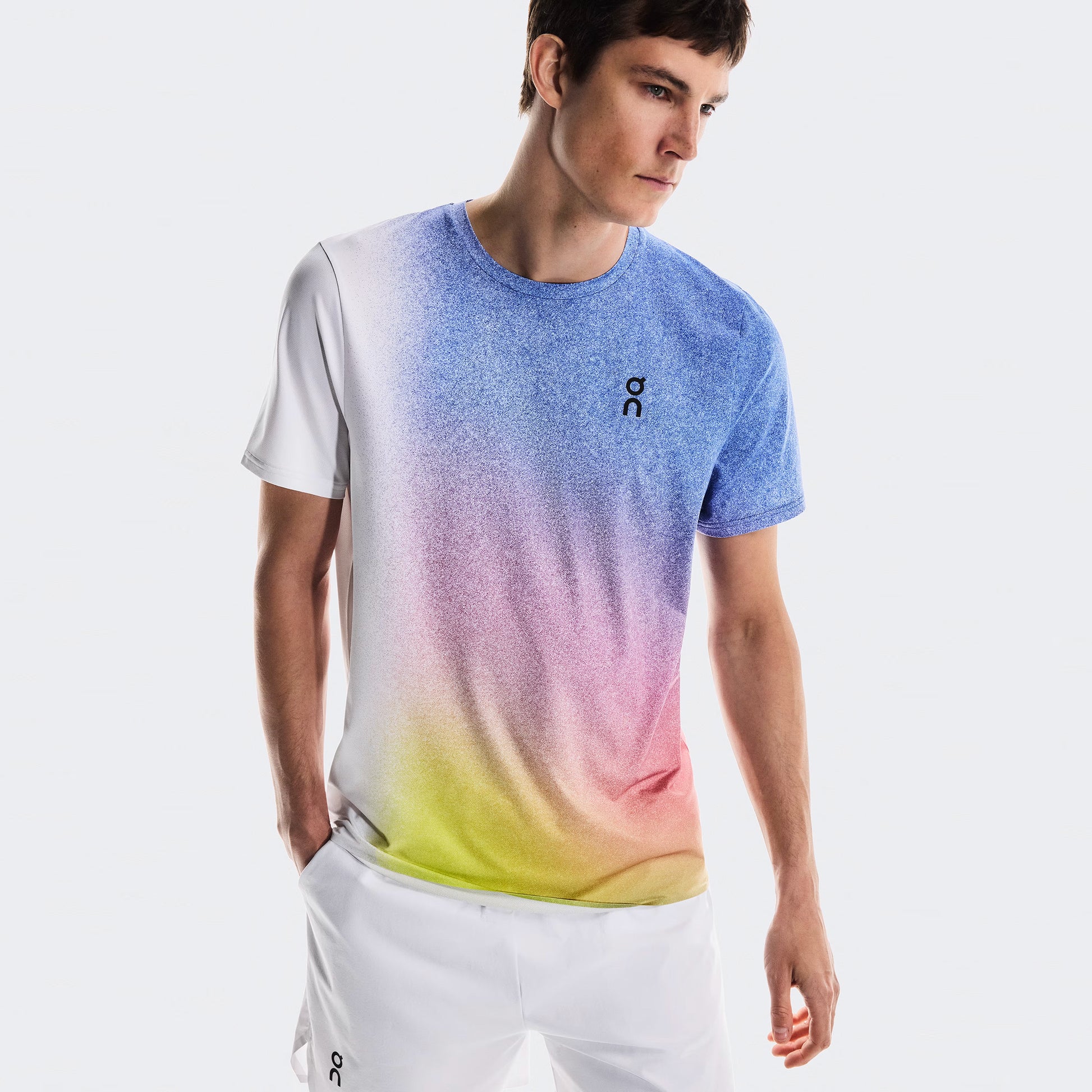 On Court T-shirt Herrar - vit, flerfärgad