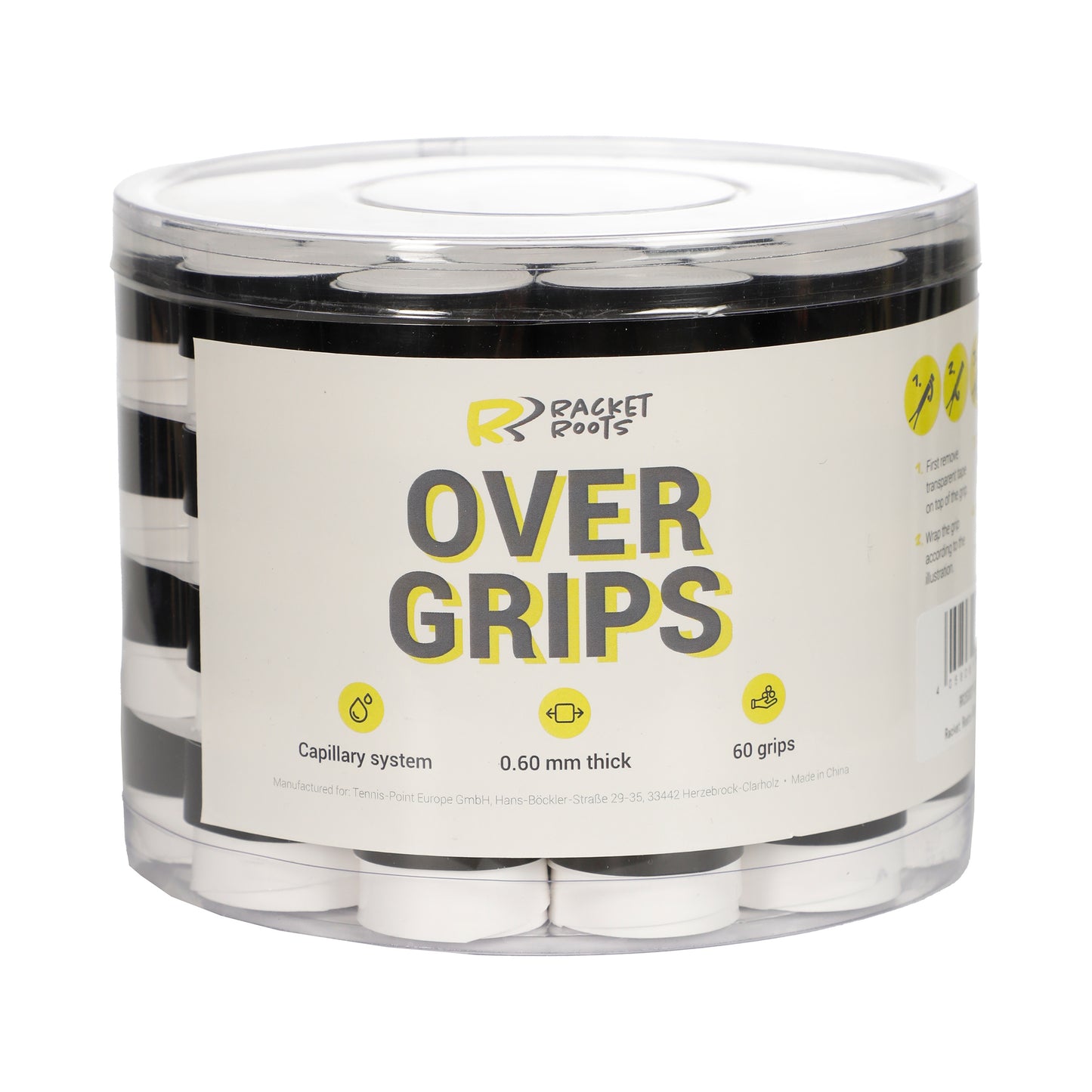 Racket Roots RR Grip 60-pack låda - vit