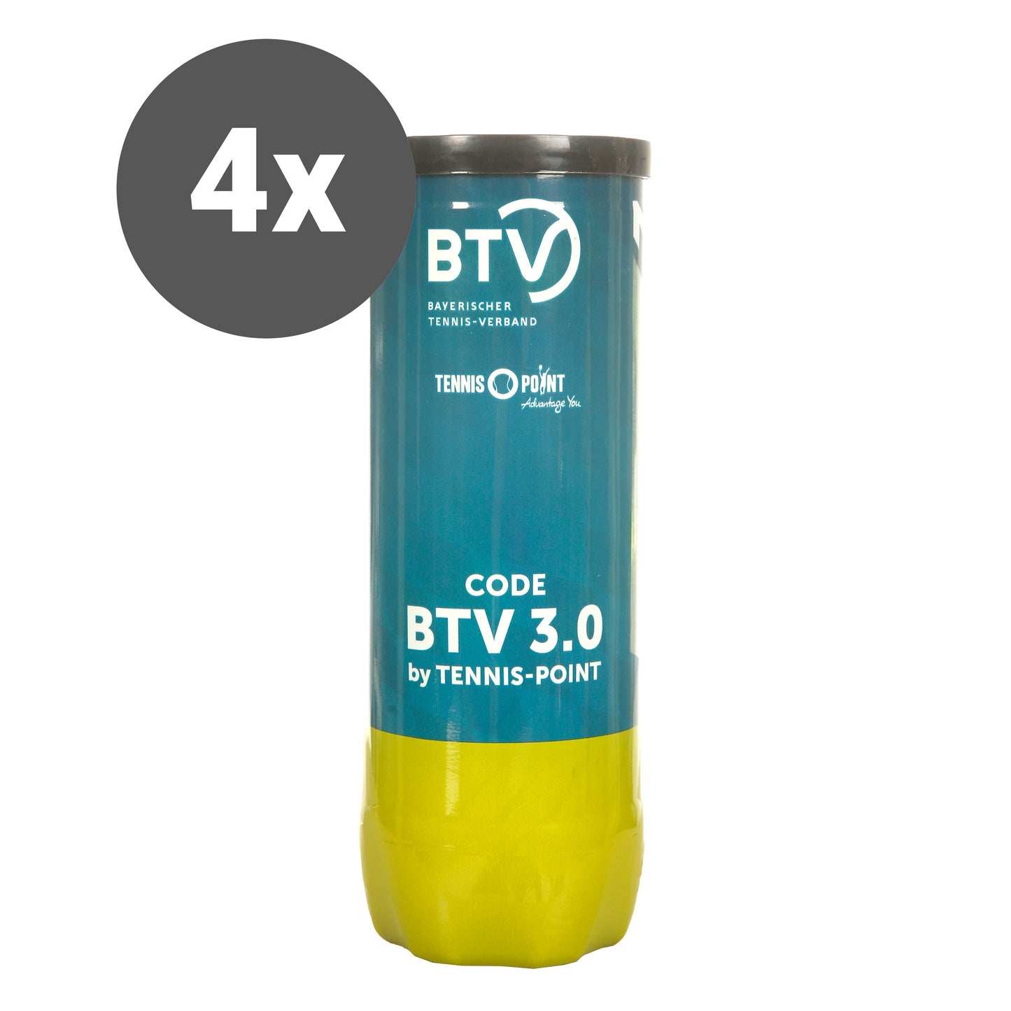 BTV 3-pack rör Spieltagspaket 4x Code BTV 3.0 by Tennis Point