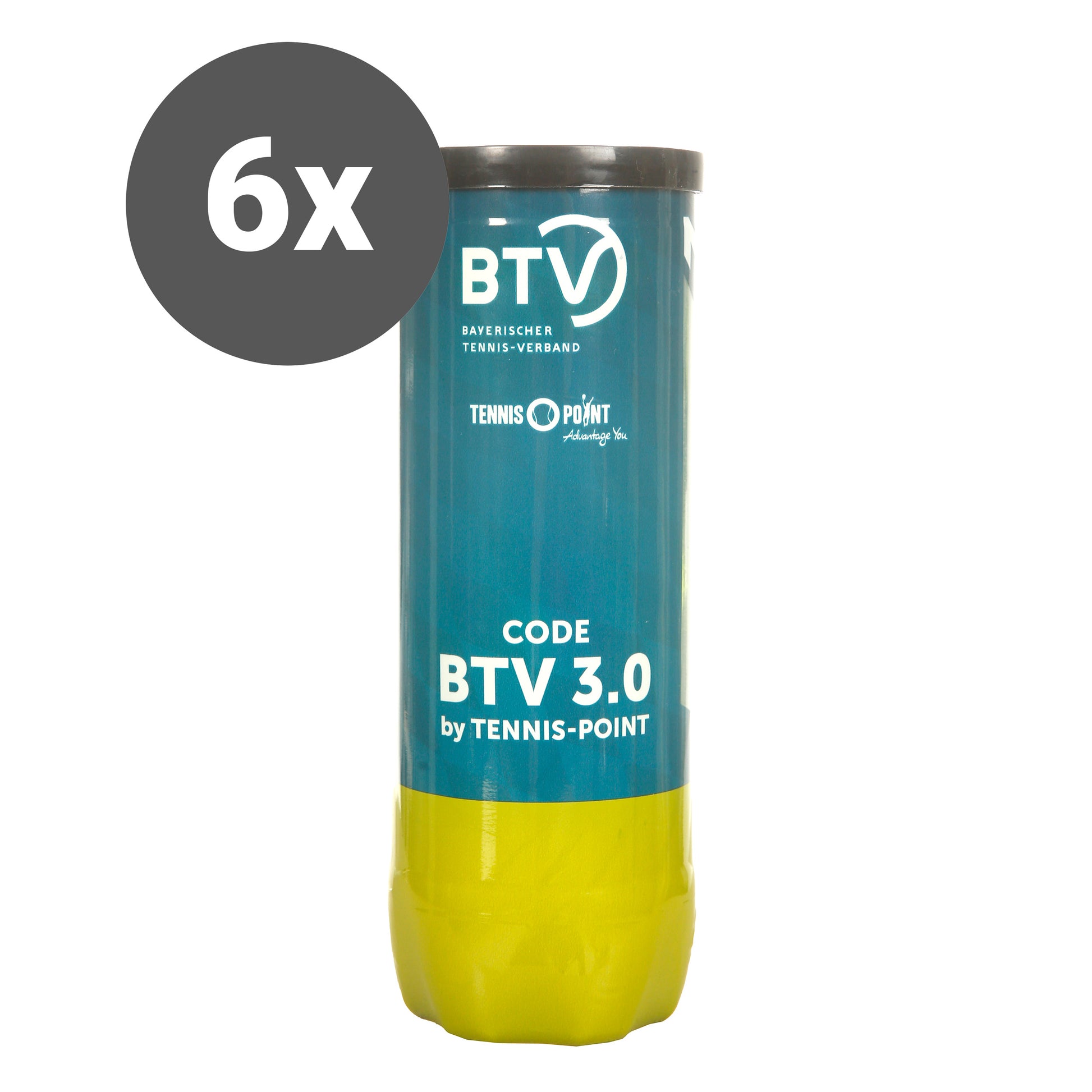 BTV 3-pack rör Spieltagspaket 6x Code BTV 3.0 by Tennis Point