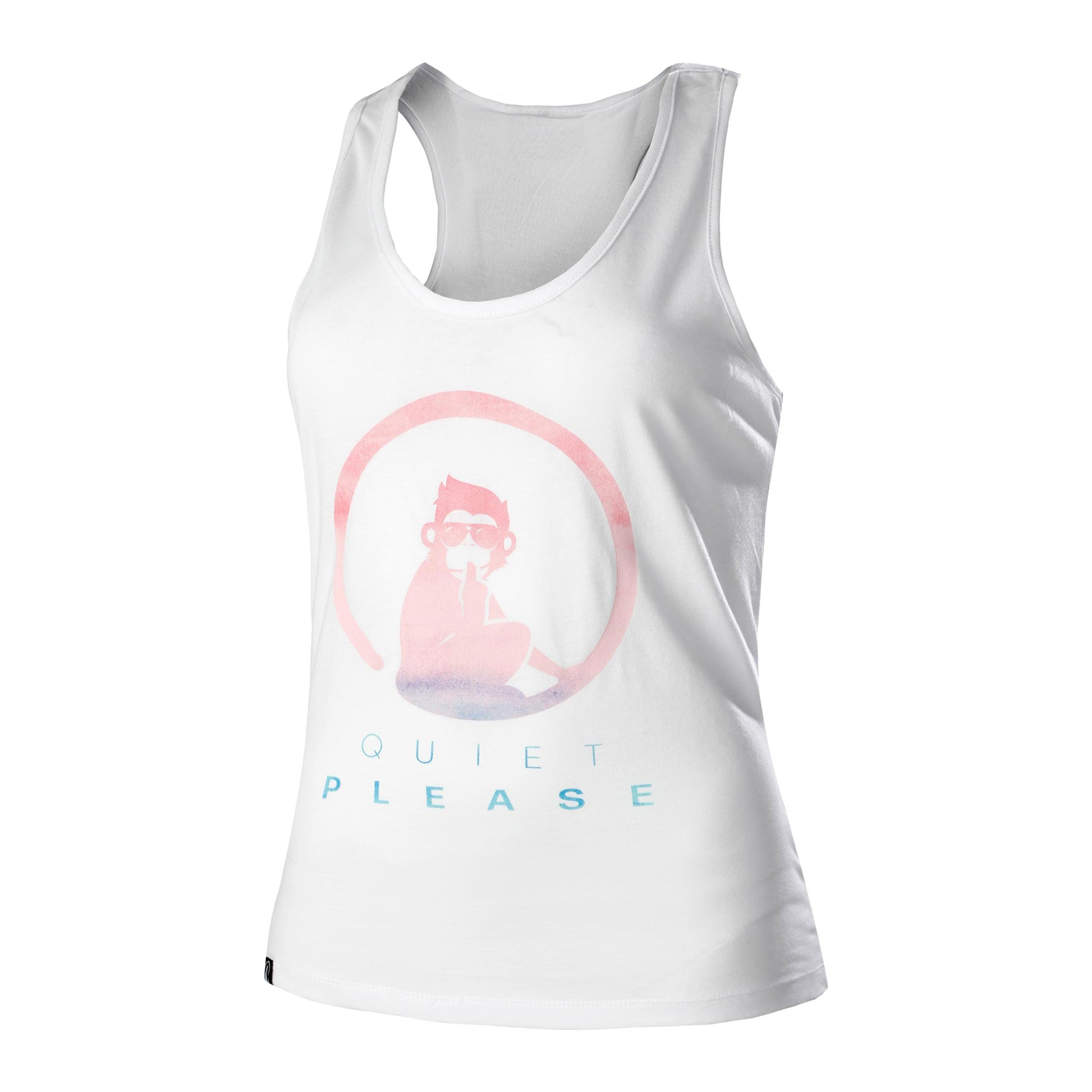 Quiet Please Tie Dye Logo Linne Damer - vit, flerfärgad