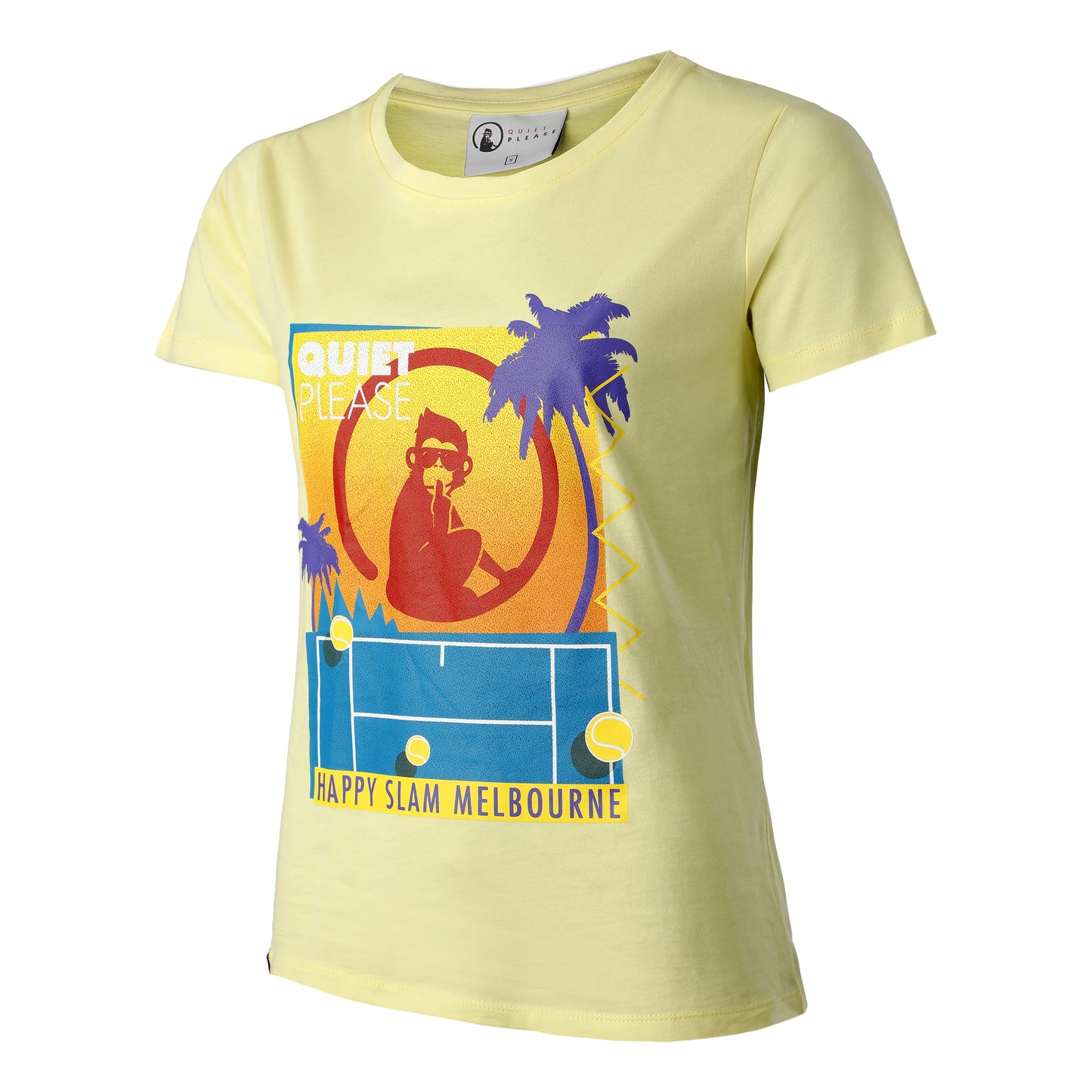 Quiet Please Happy Slam T-shirt Damer-Gul,Flerfärgad