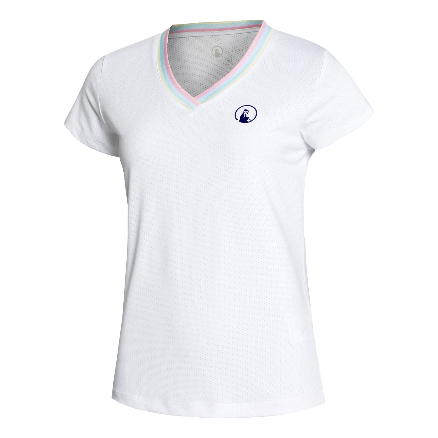 Quiet Please V-Neck T-shirt Damer - vit, flerfärgad