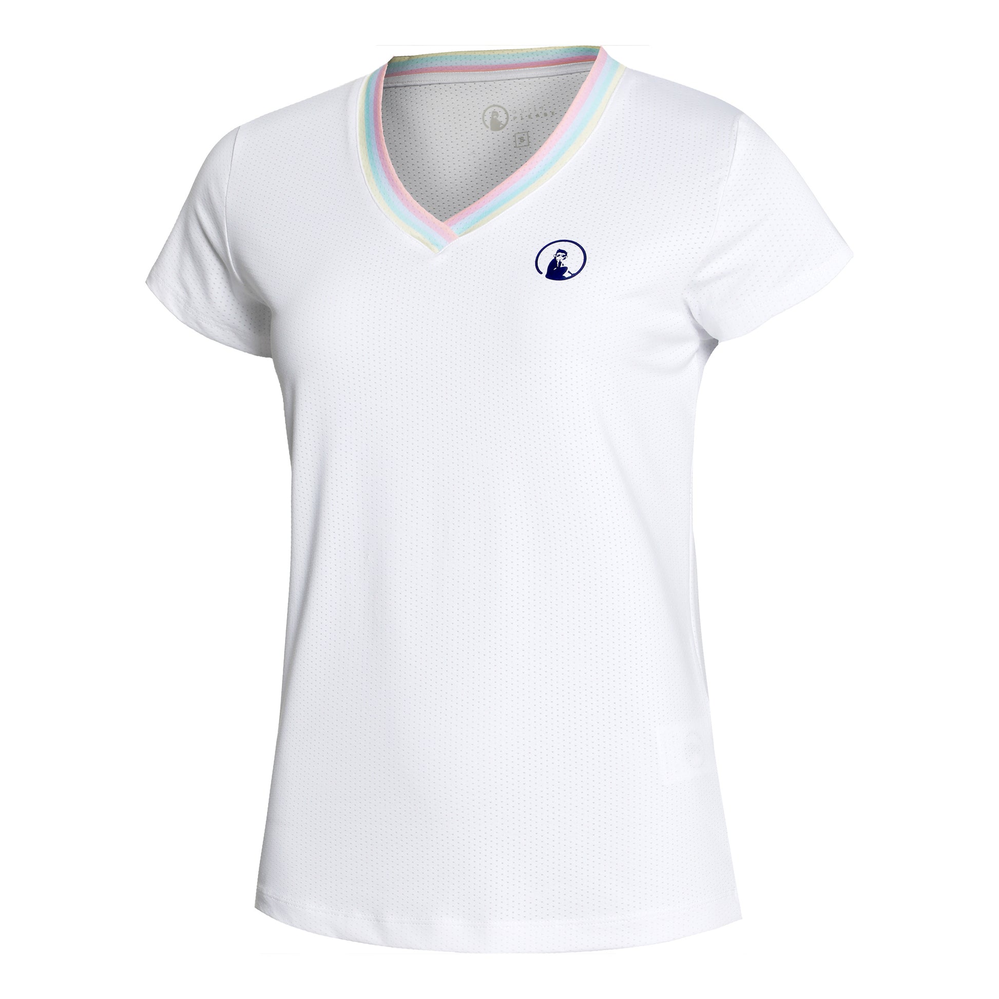 Quiet Please V-Neck T-shirt Damer - vit, flerfärgad
