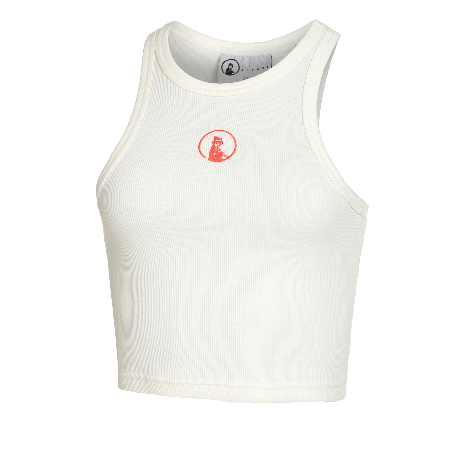Quiet Please Crossroad Ribbed Linne Damer-Vit