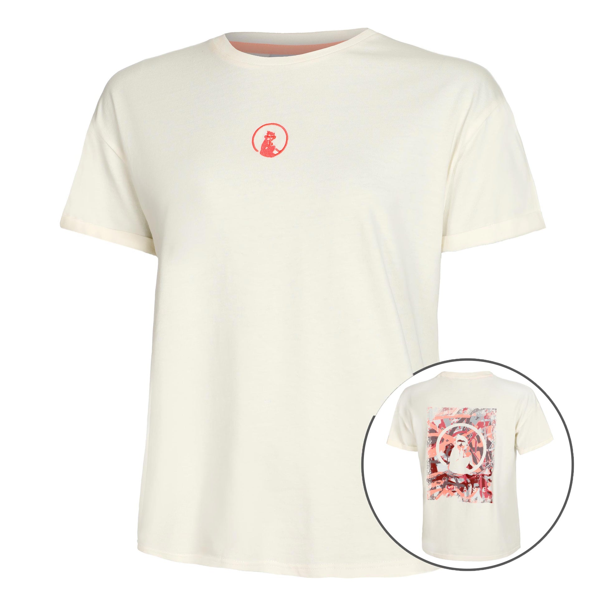Quiet Please Sketchy T-shirt Damer - vit, röd