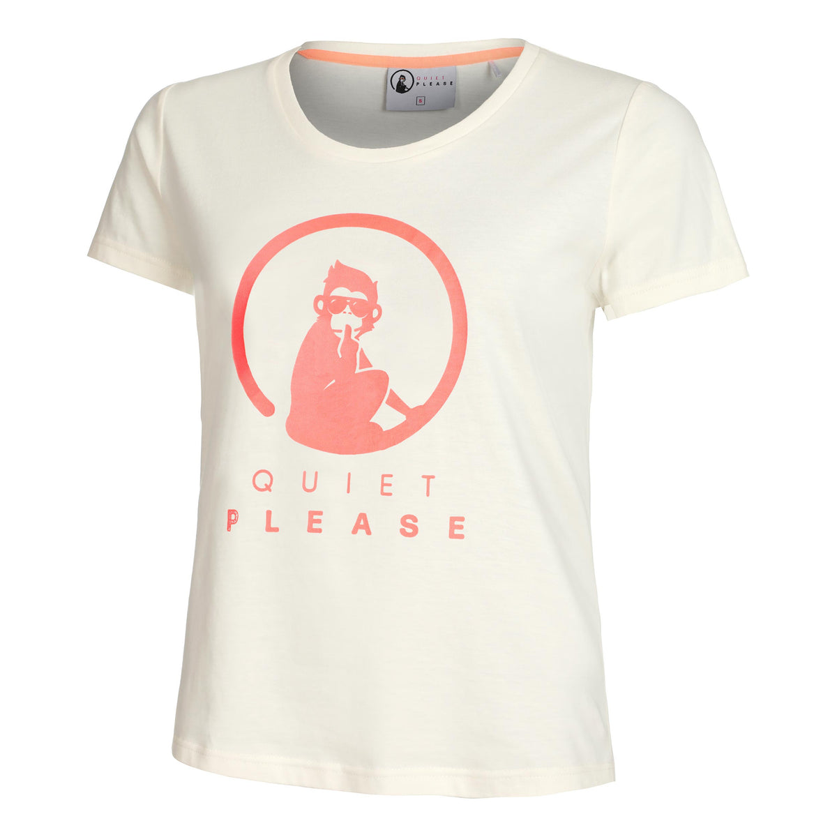 Quiet Please Baseline T-shirt Damer - vit, gammal rosa