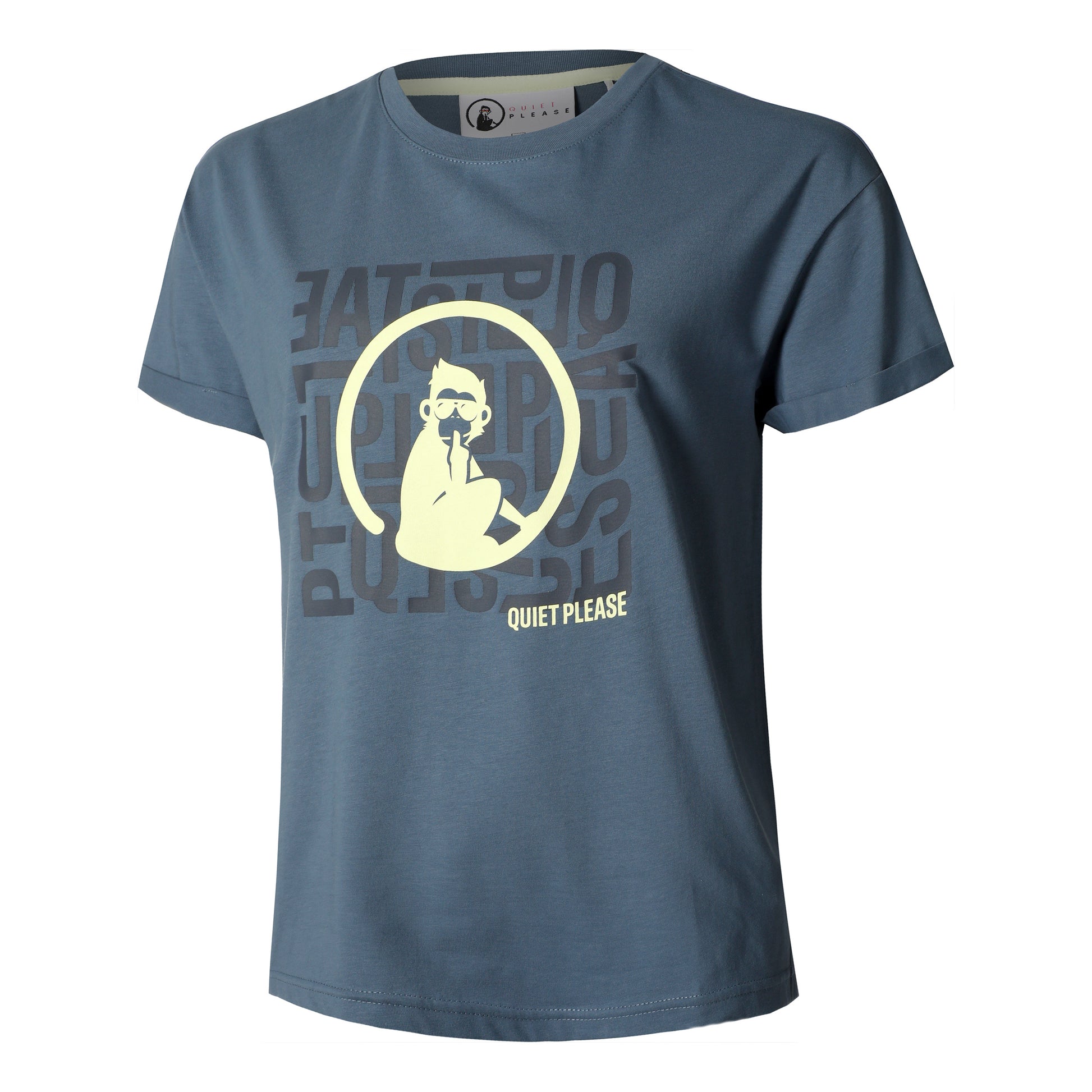 Quiet Please Word Salad T-shirt Damer-Blå