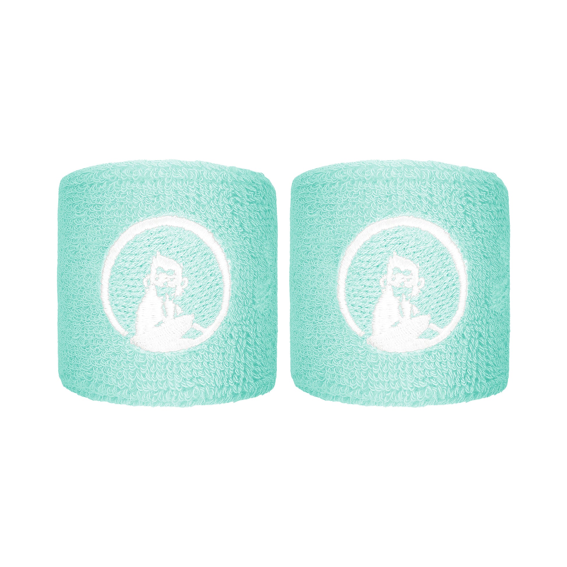 Quiet Please Svettband 2-pack kort - turkos, vit