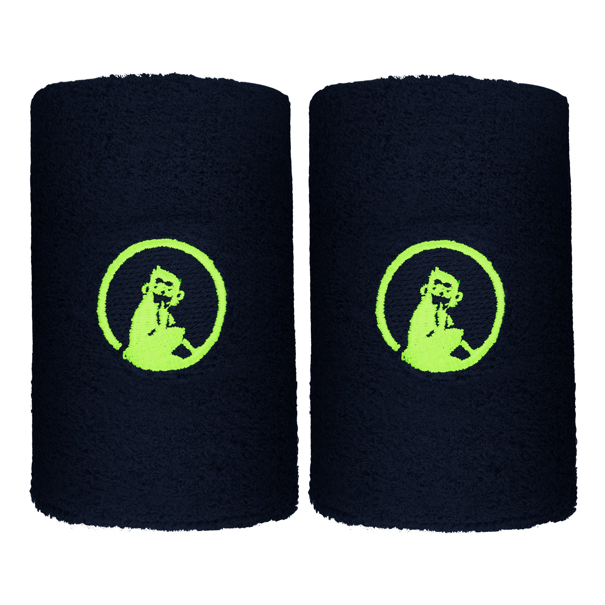 Quiet Please Svettband 2-pack lång - mörkblå, neongrön