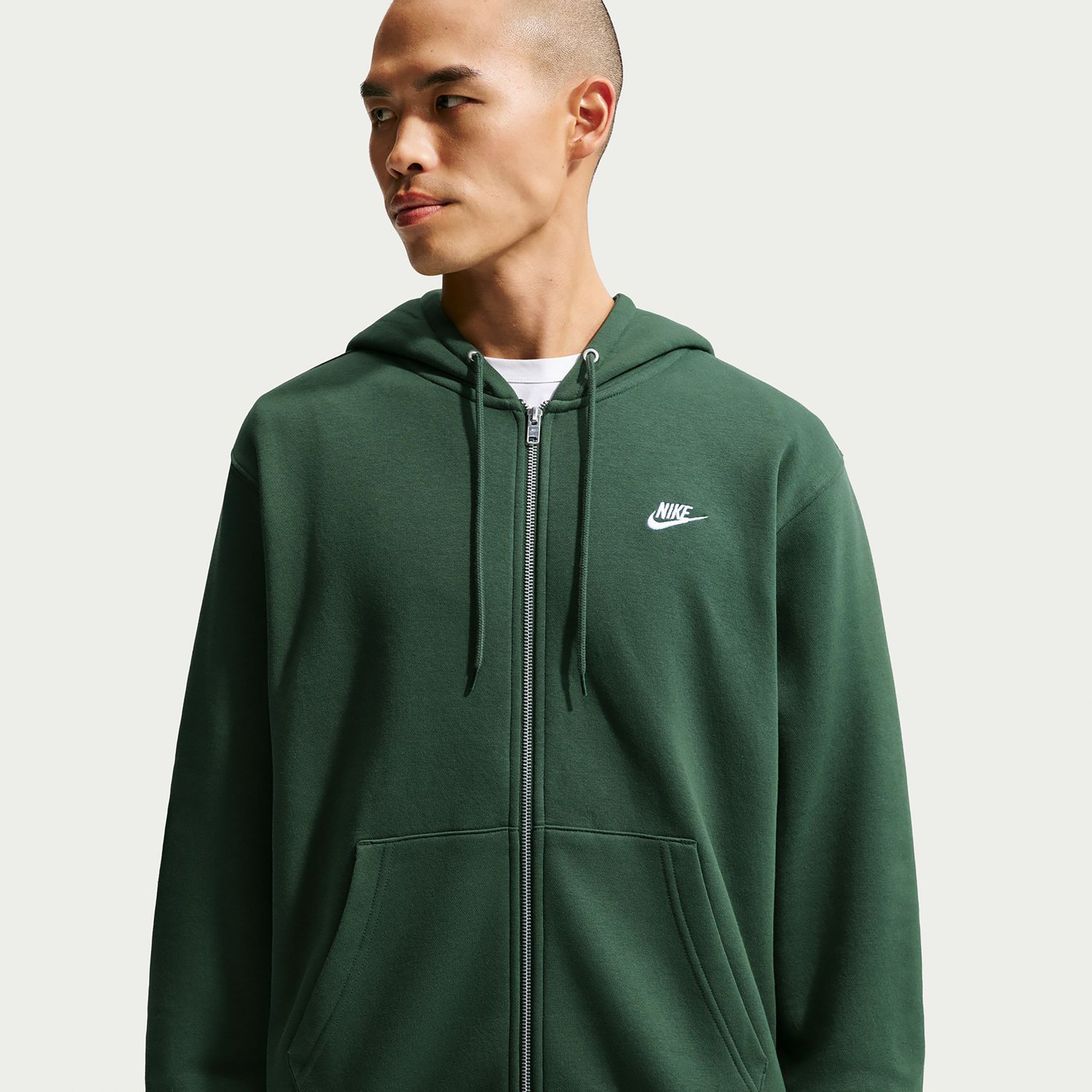 Nike Club Bb Full-Zip Sweat-jacka Herrar - mörkgrön