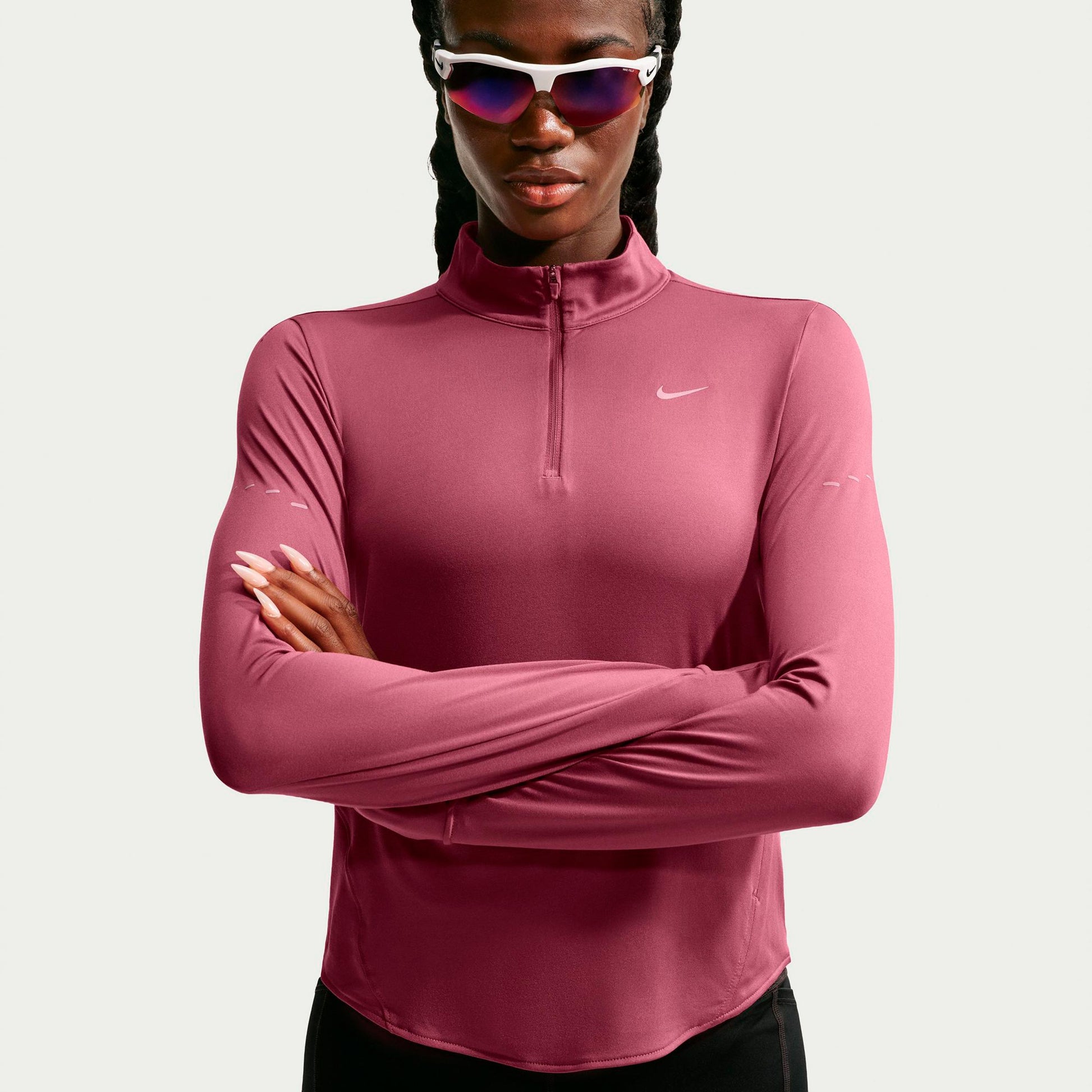 Nike Swift Half-Zip  Löpartröja Damer - mauve, silver