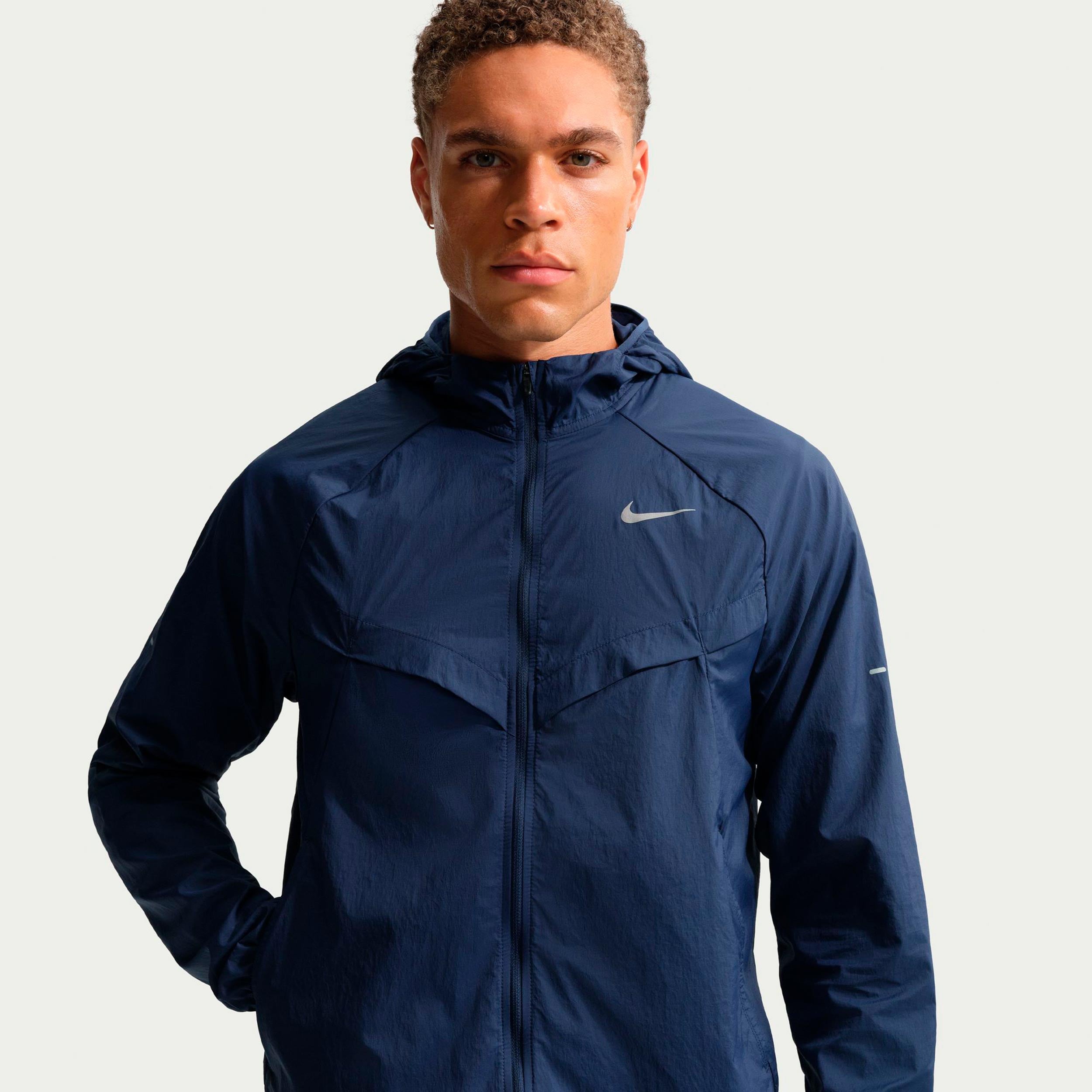 Nike Stride Löparjacka Herrar - mörkblå, silver