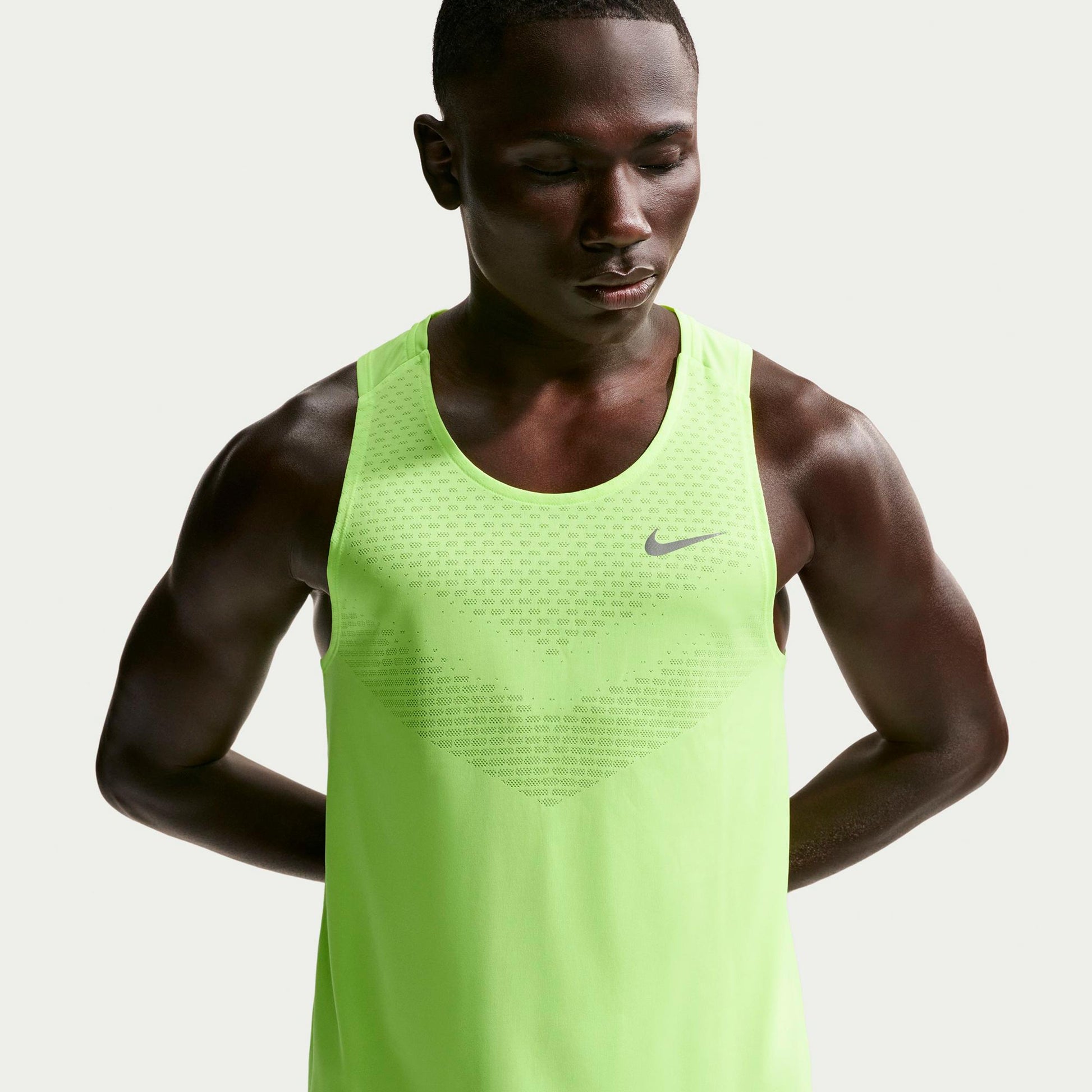 Nike Stride Löpartröja Herrar - neongul, silver