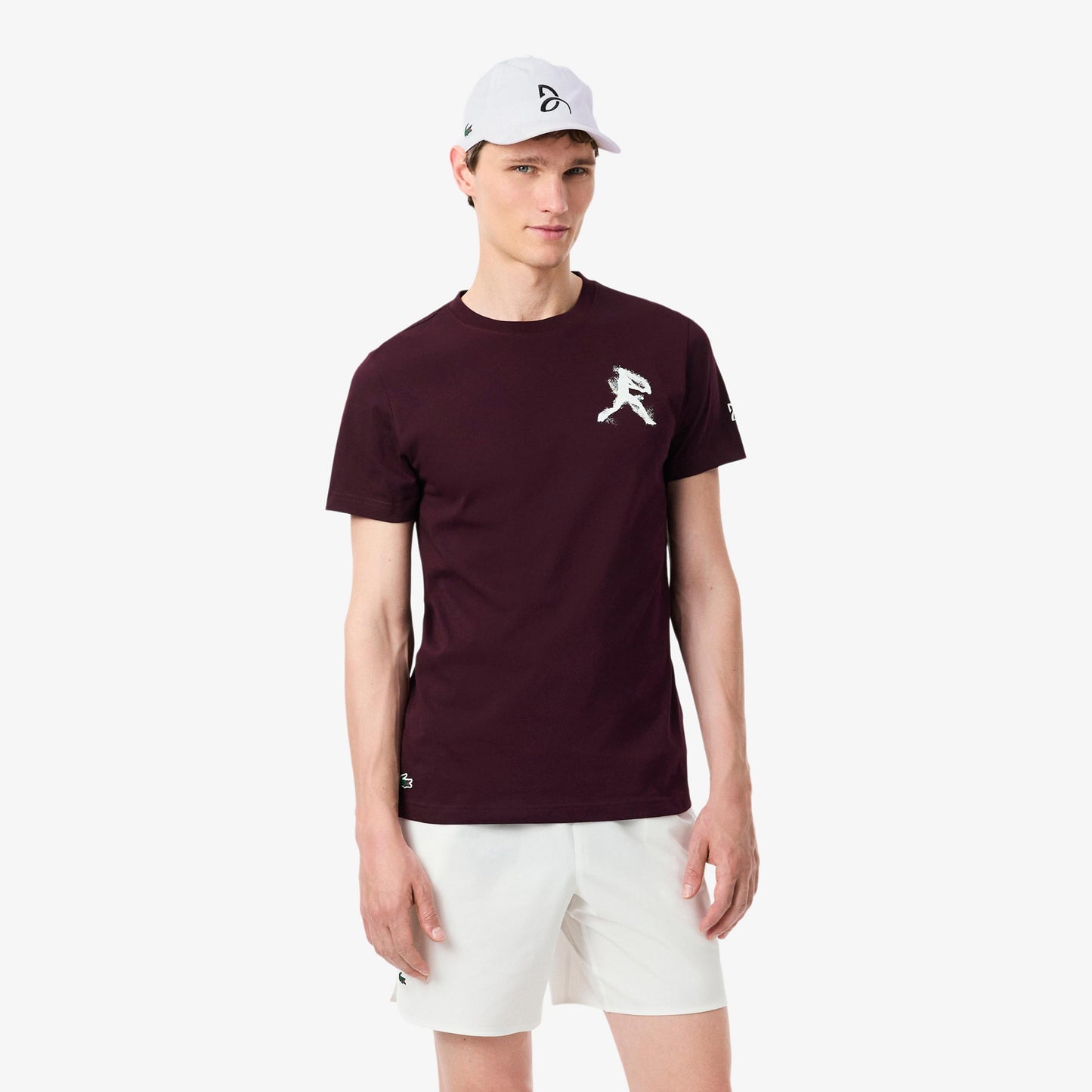 Lacoste & Cap T-shirt Herrar - rött vin, vit