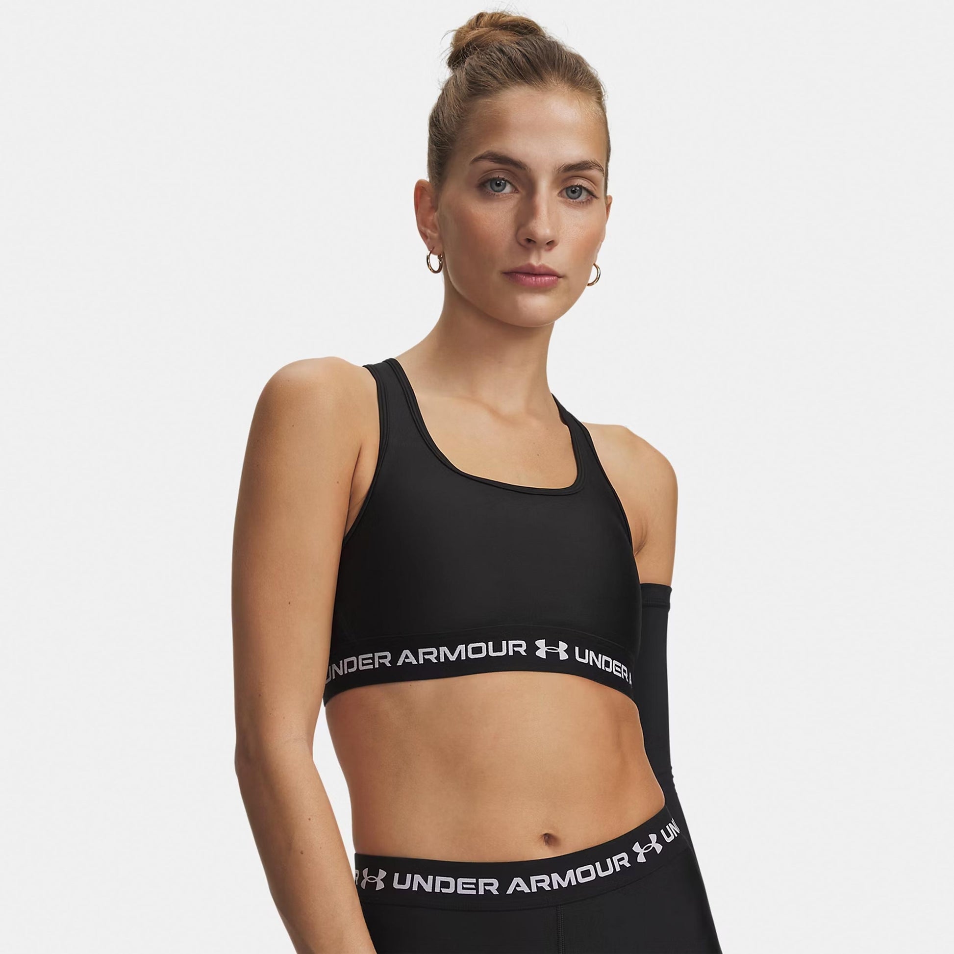 Under Armour Crossback Mid Sport-behå Damer - svart, vit