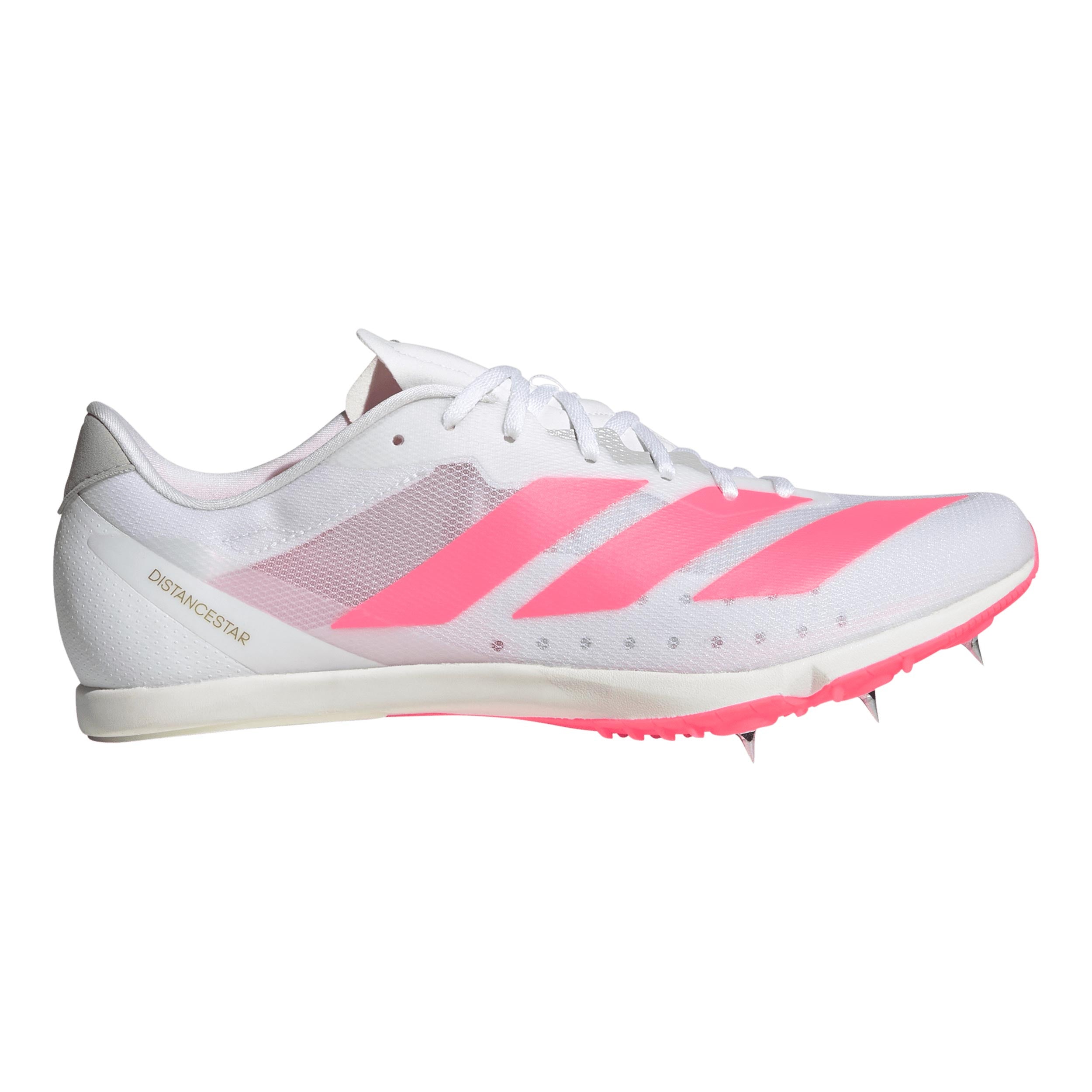 adidas Distancestar Spikes Unisex - vit, rosa