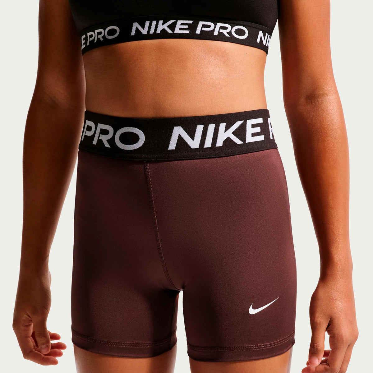 Nike Dri-Fit Big Kids 3in Bollshorts Flickor - brun
