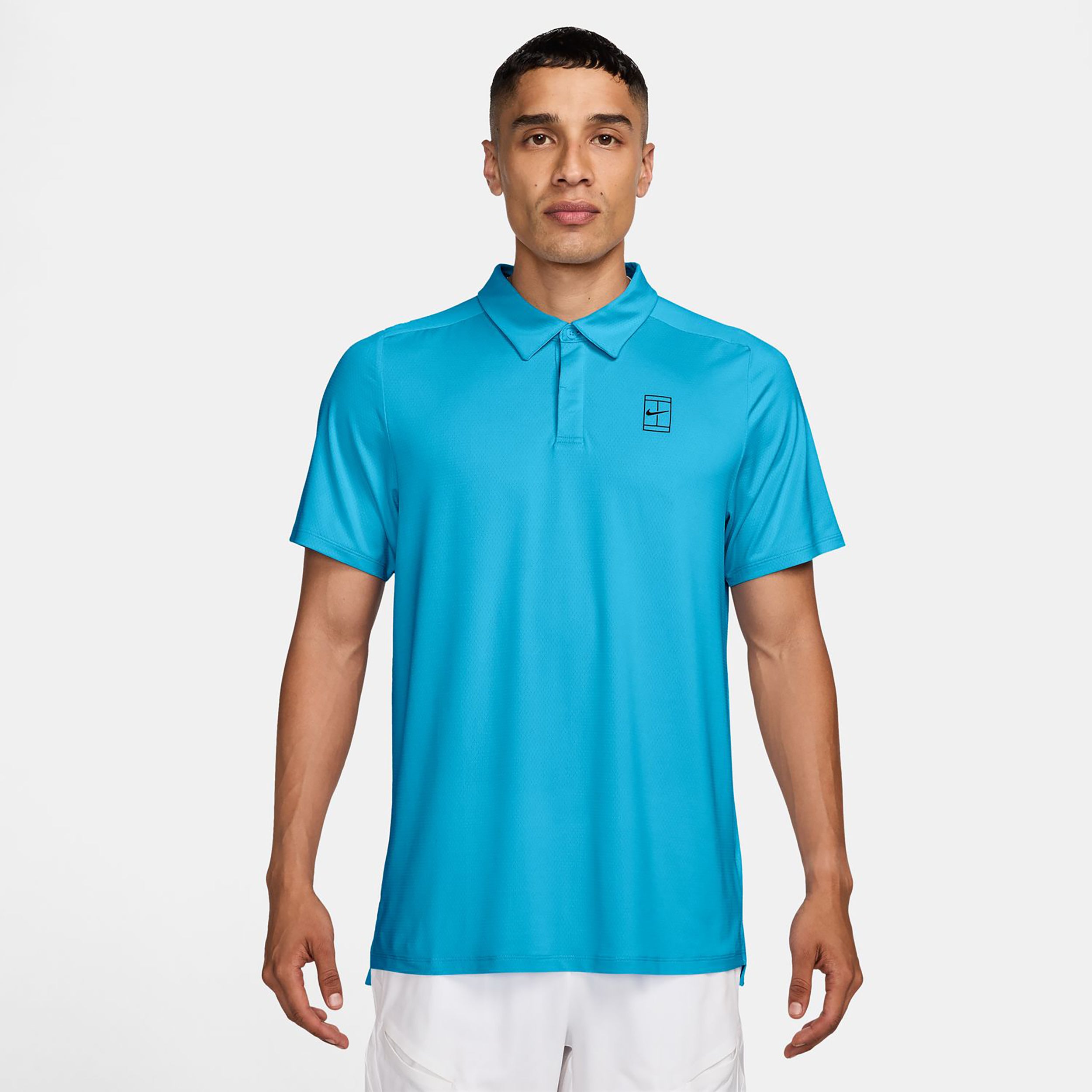 Nike Court Dri-FIT Advantage Polo Herrar - ljusblå, svart