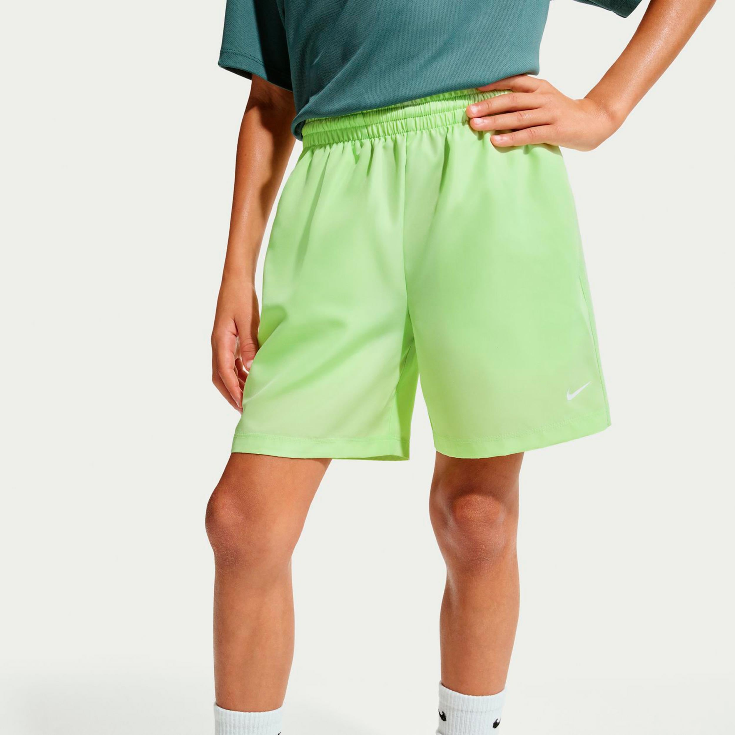 Nike Big Shorts Pojkar-lime, vit