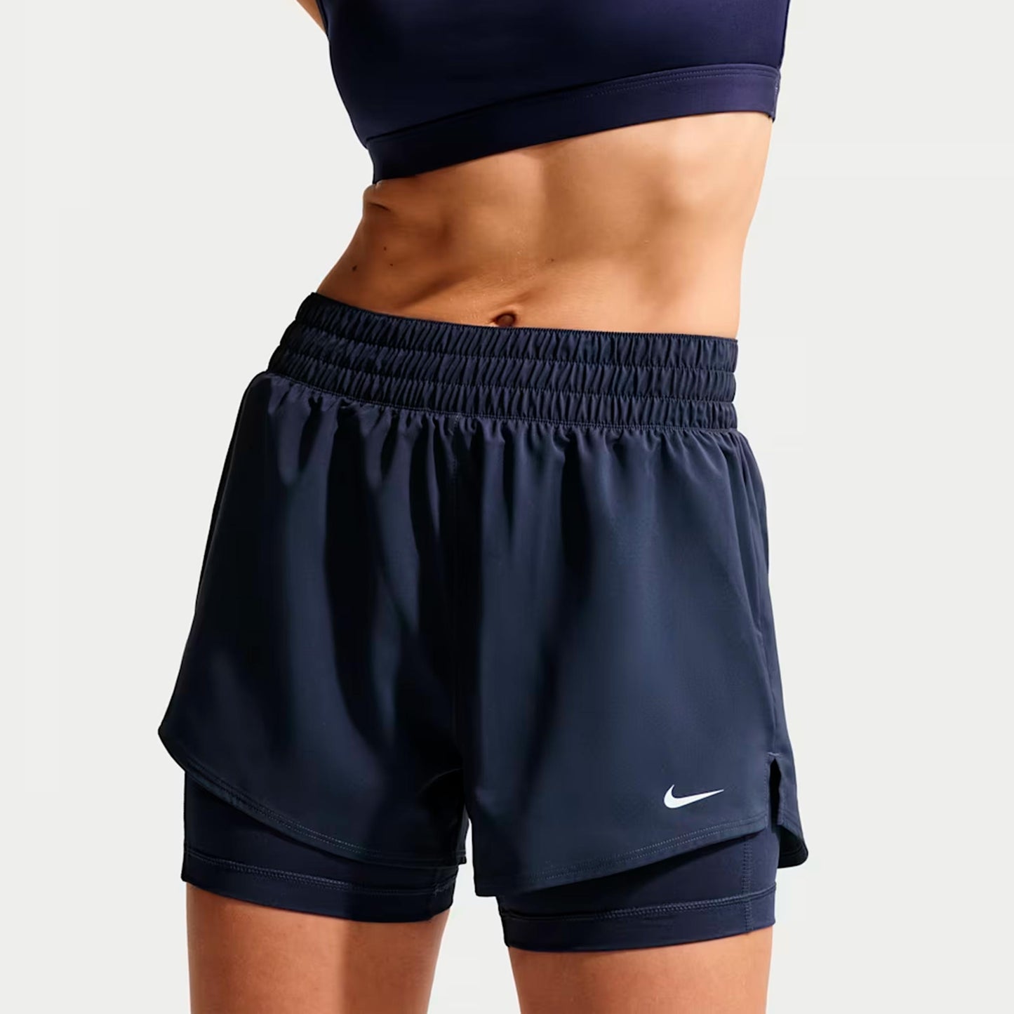 Nike Dri-Fit One High Rise 2in1 3in Shorts Damer - mörkblå