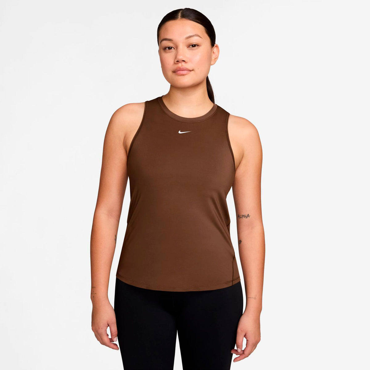 Nike One Dri-Fit Linne Damer - brun, vit