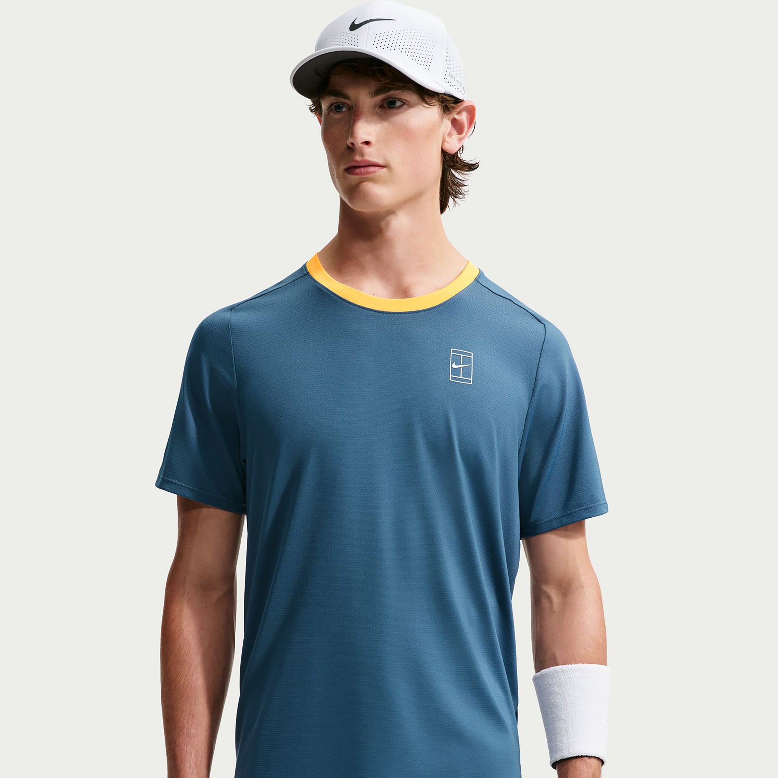 Nike Court Dri-FIT Advantage T-shirt Herrar - blågrå, gul