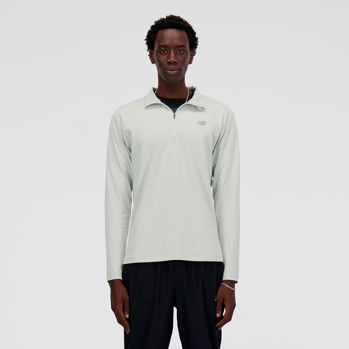 New Balance Space Dye 1/4 Zip Långärmat Herrar - grå
