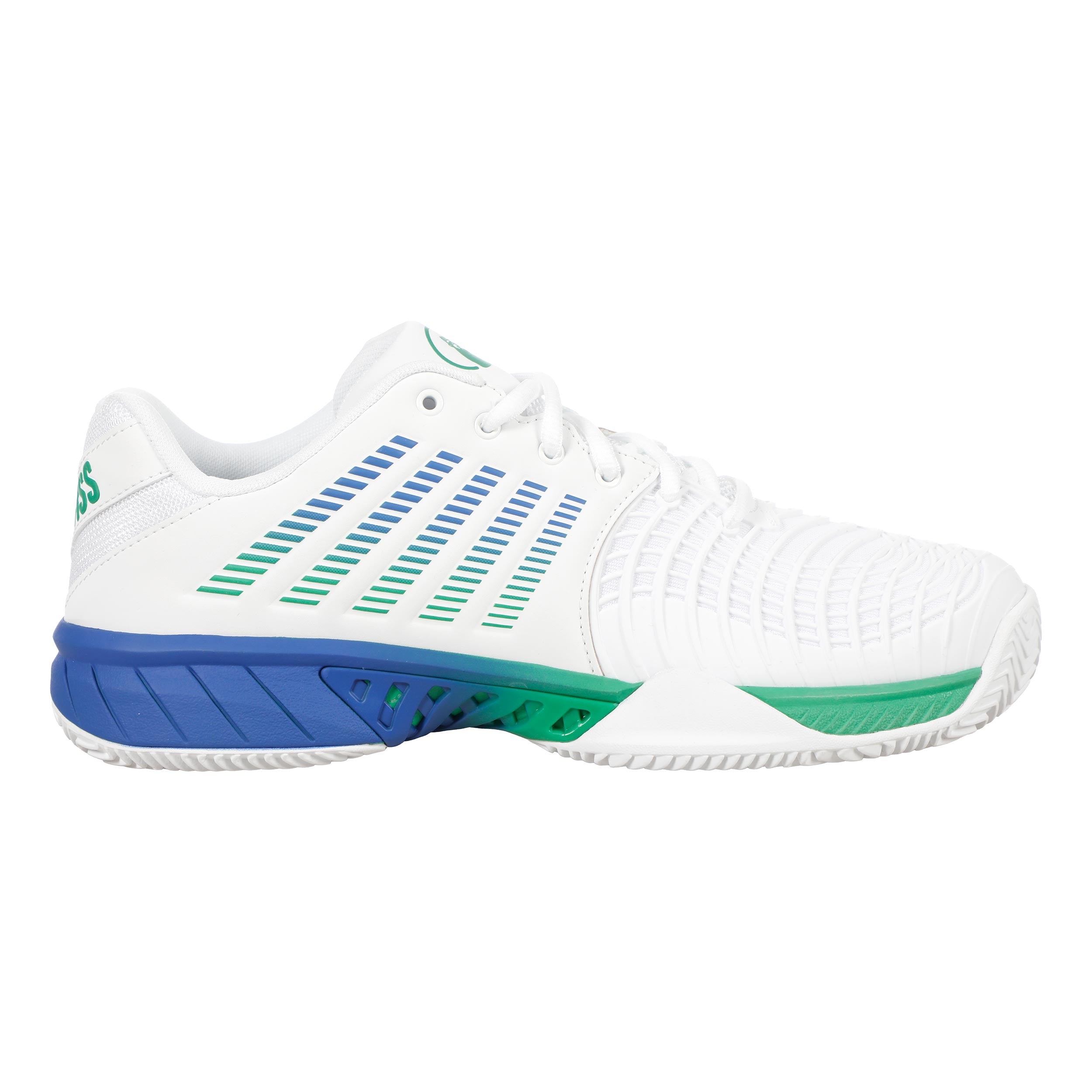 K-Swiss Express Light 3 x Quiet Please Sko för grus Herrar - vit, grön
