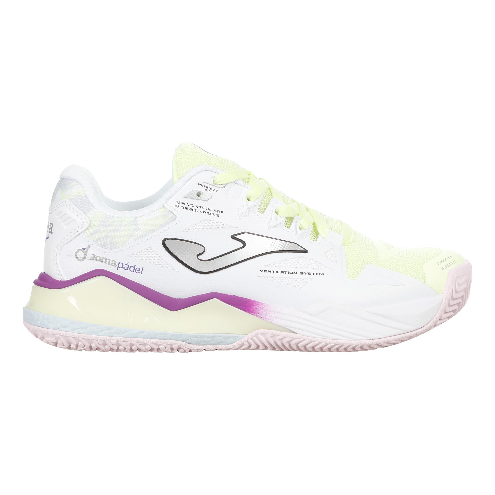 Joma Spin Padelsko Damer - vit, lime
