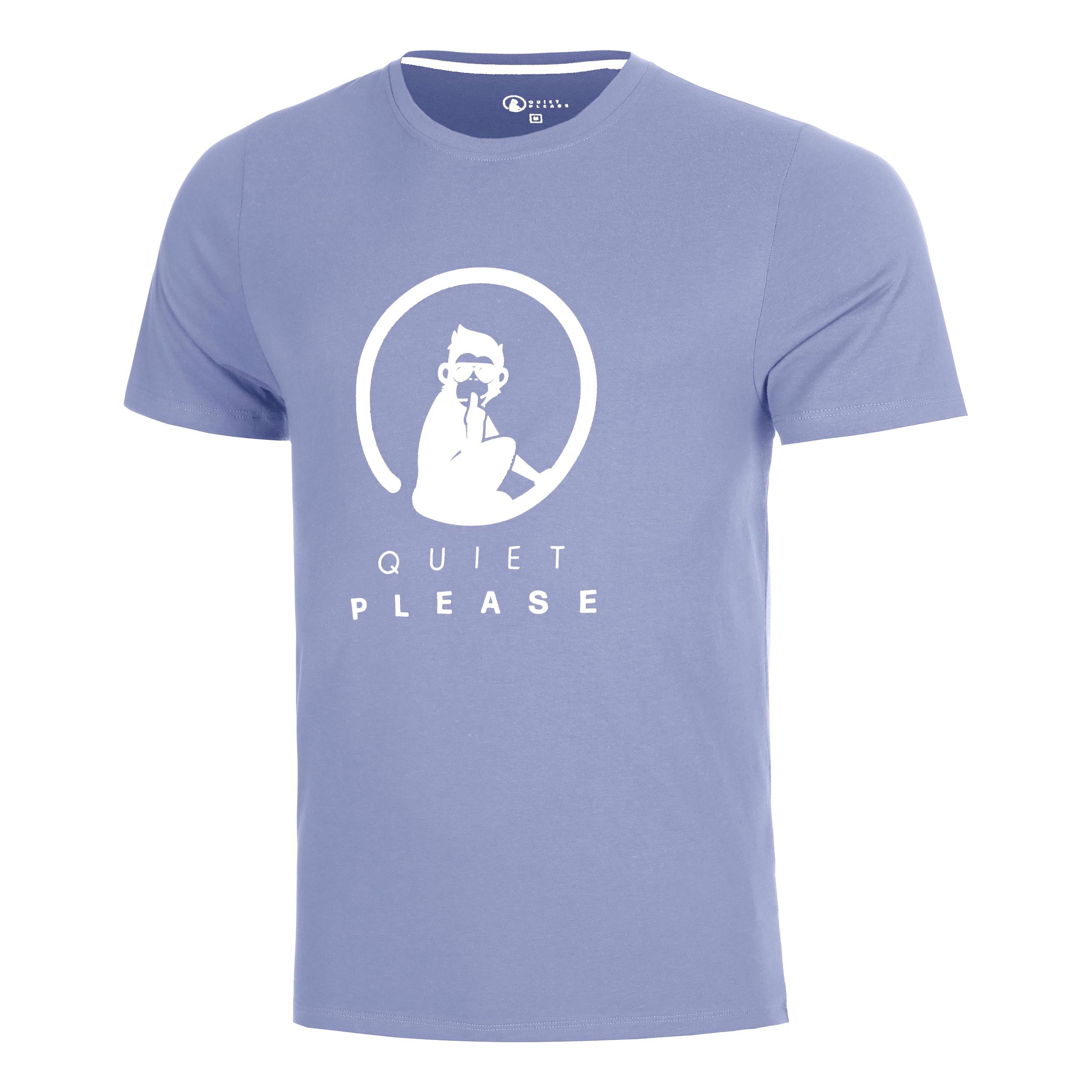 Quiet Please Glow Training T-shirt Herrar - blå, creme