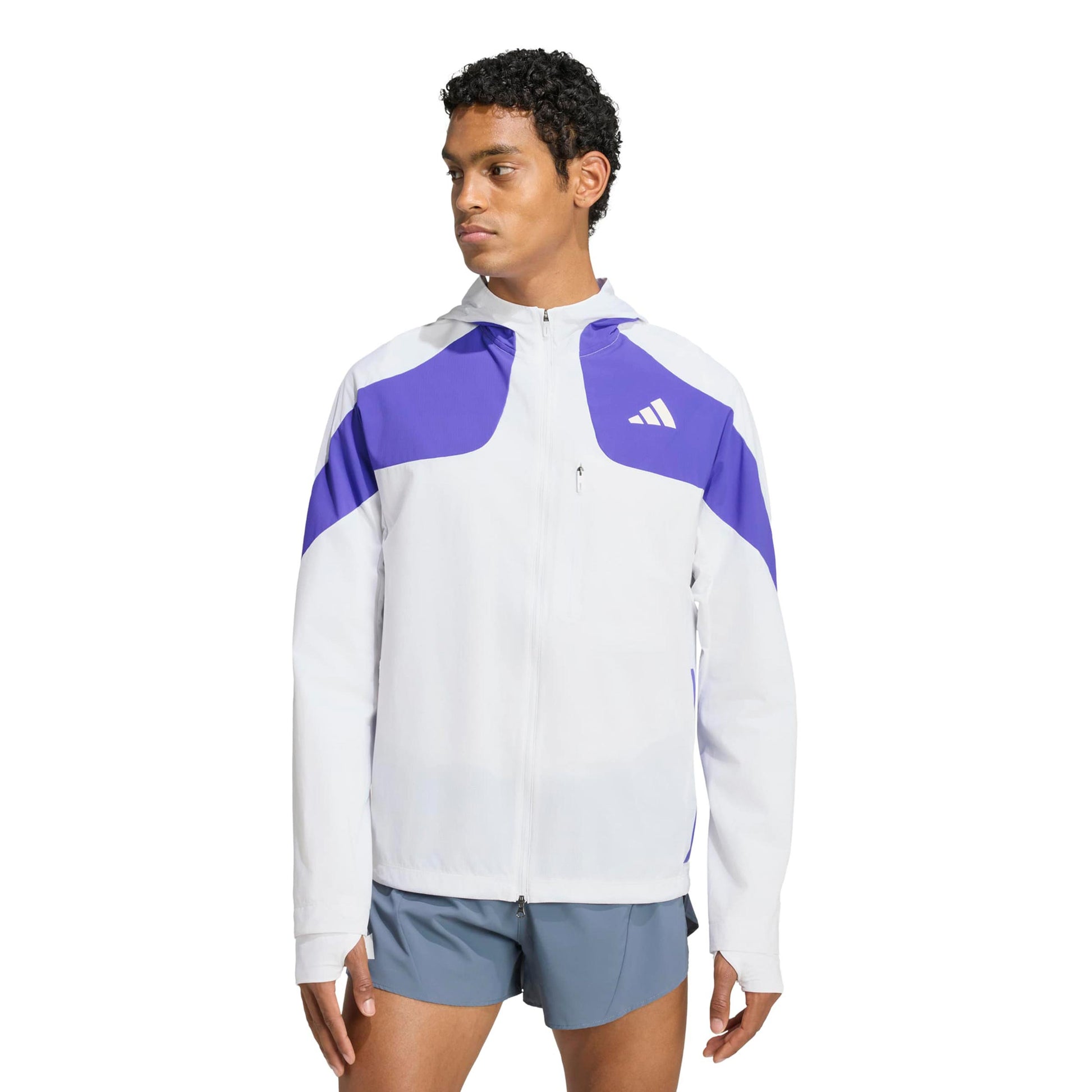adidas adizero Löparjacka Herrar - vit, blå