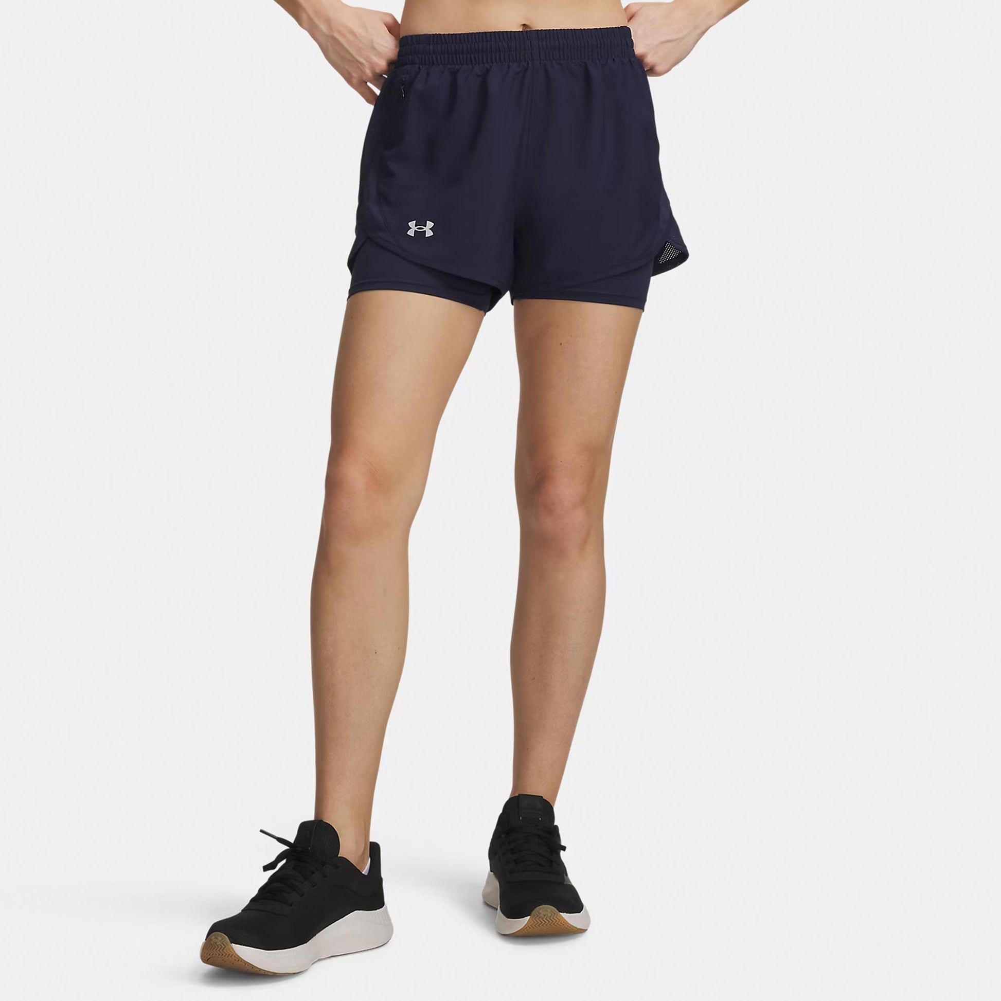 Under Armour Fly By 2in1  Löparshorts Damer - mörkblå