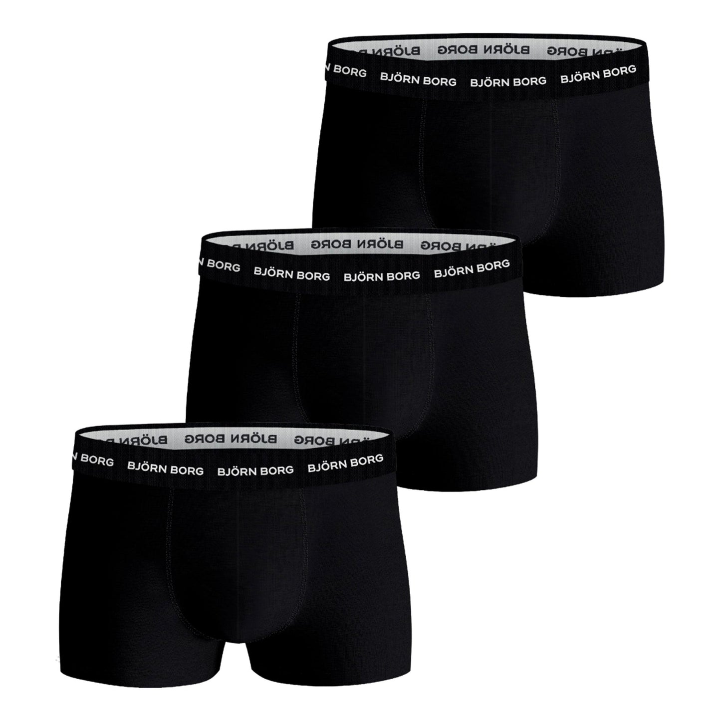 Björn Borg Cotton Stretch Trunk Boxershorts 3-pack Herrar - svart
