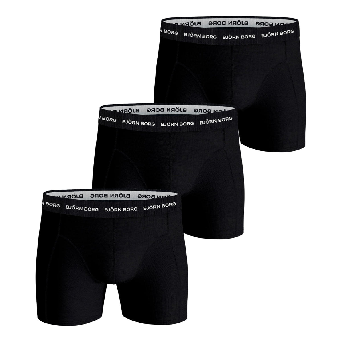 Björn Borg Cotton Stretch Boxershorts 3-pack Herrar - svart