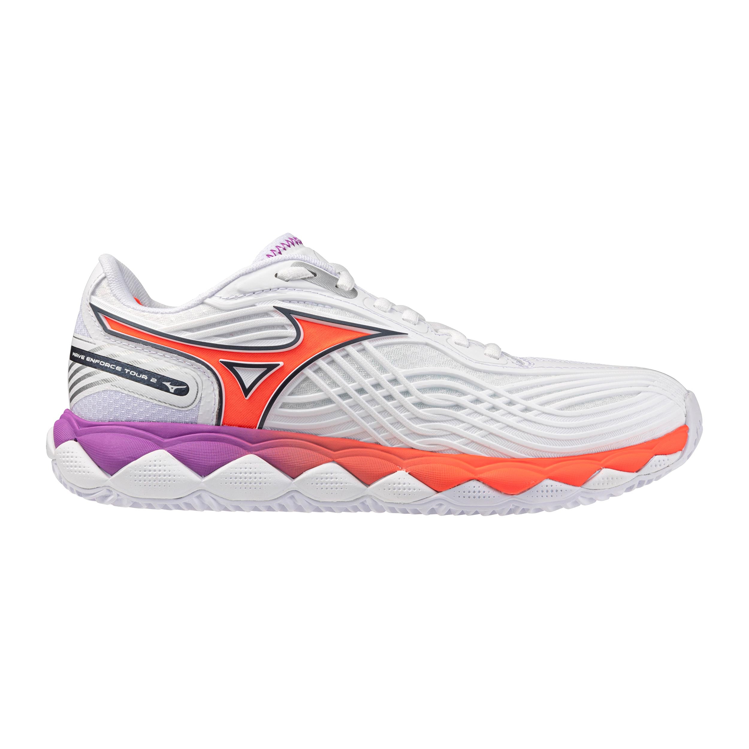 Mizuno Wave Enforce Tour 2 Sko för grus Damer - vit, orange