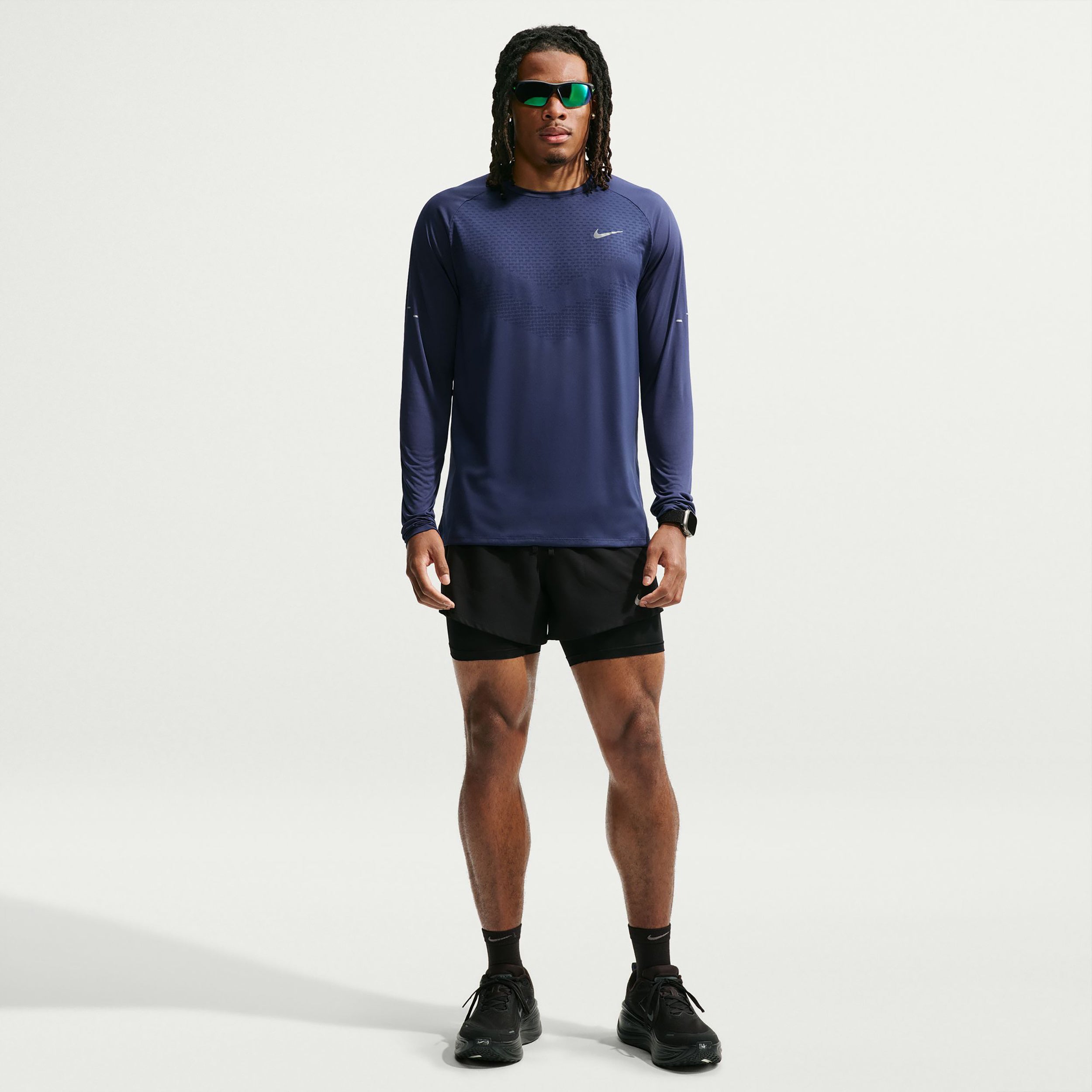Nike Stride  Löpartröja Herrar - mörkblå, silver