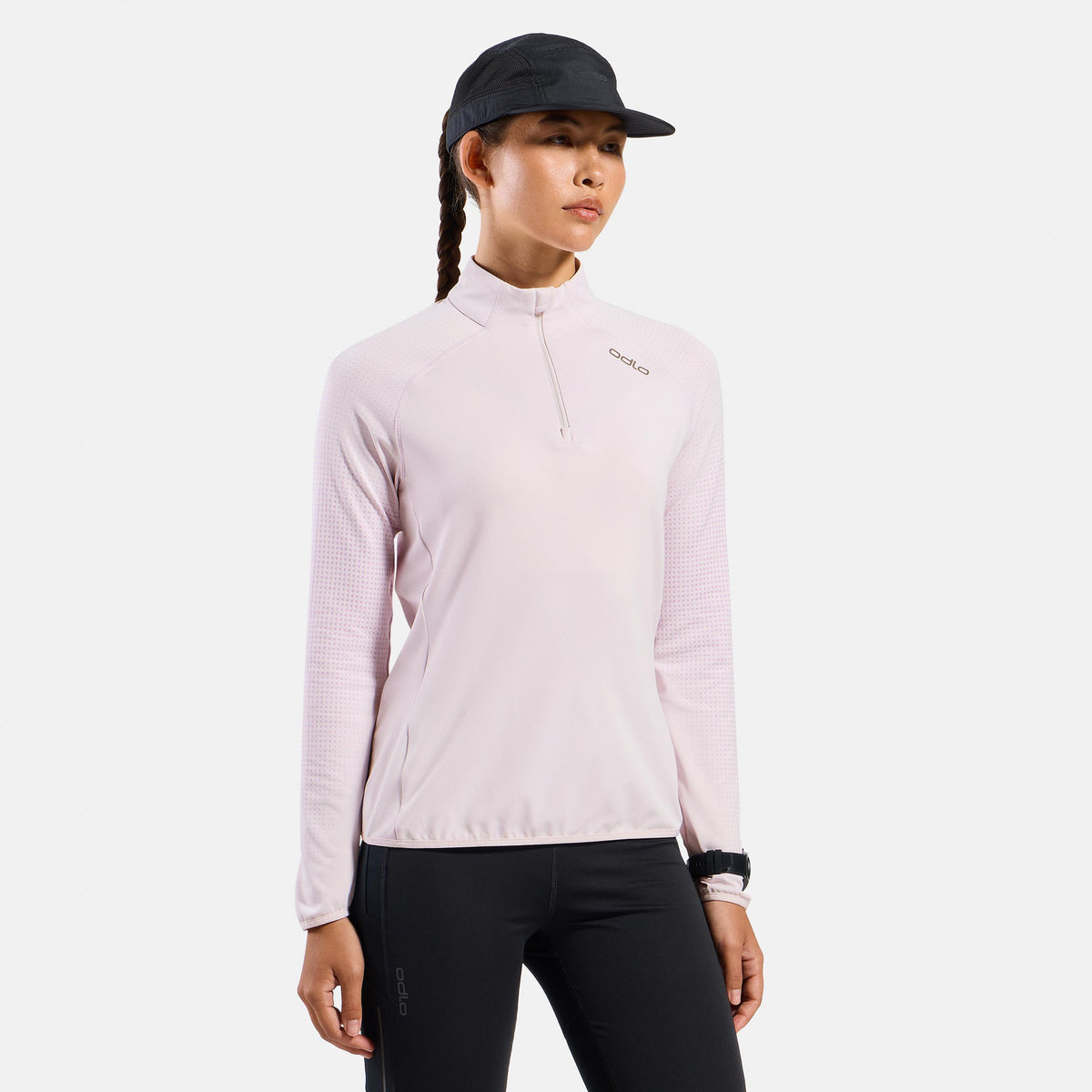Odlo Zeroweight Warm Mid Layer 1/2 Zip Löpartröja Damer - rosa