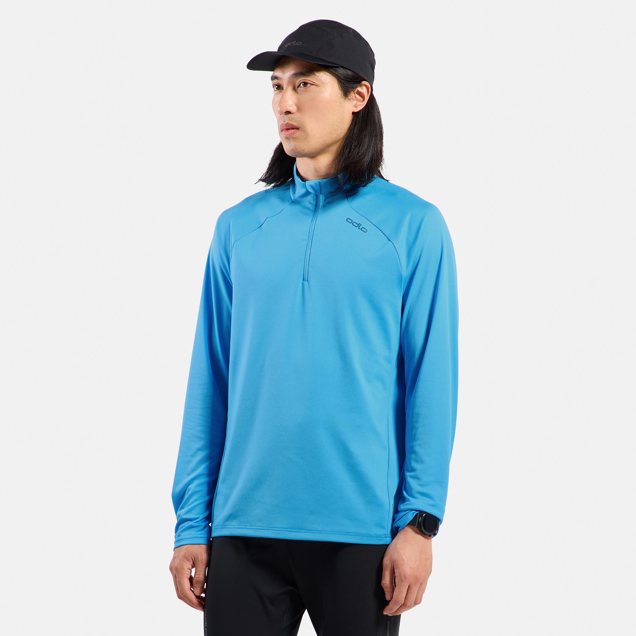 Odlo Essential Ceramiwarm Mid Layer 1/2 Zip Löpartröja Herrar - ljusblå