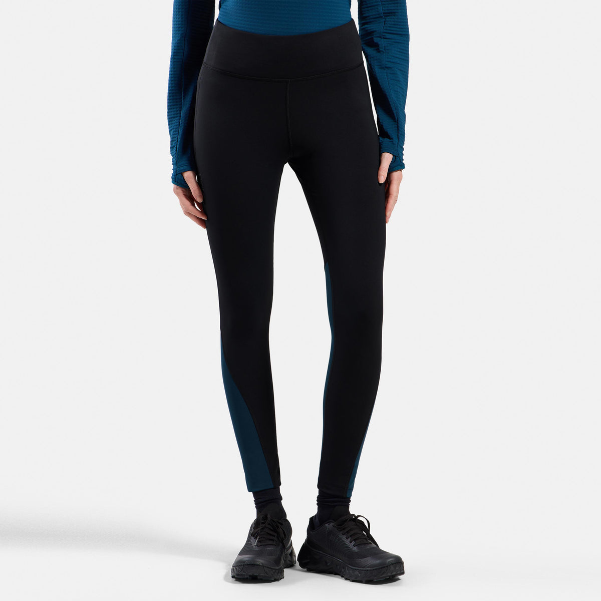 Odlo Essential Thermal  Löpartights Damer - svart, petrol