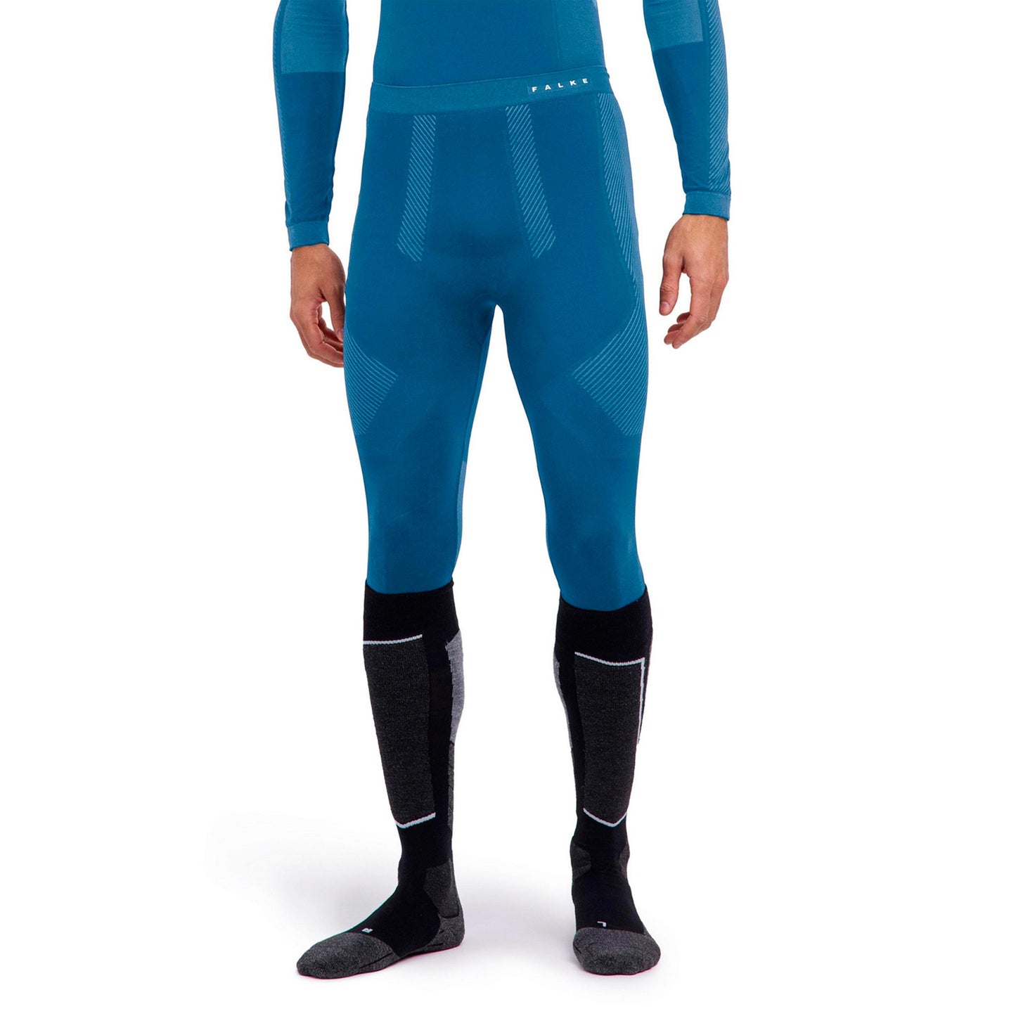 Falke Warm Long  Tights Herrar - blågrå