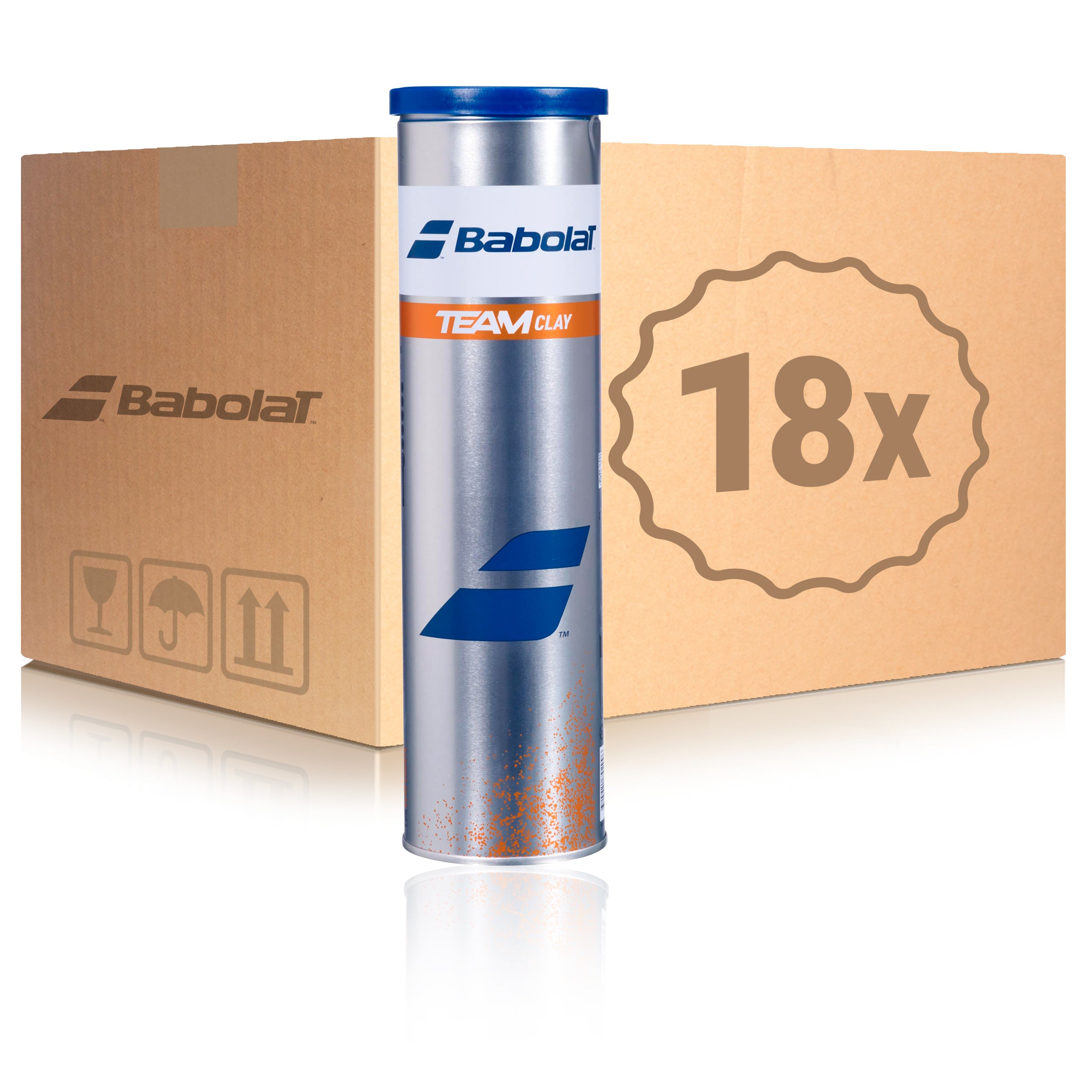 Babolat 18x 4-pack rör Team Clay X I kartong