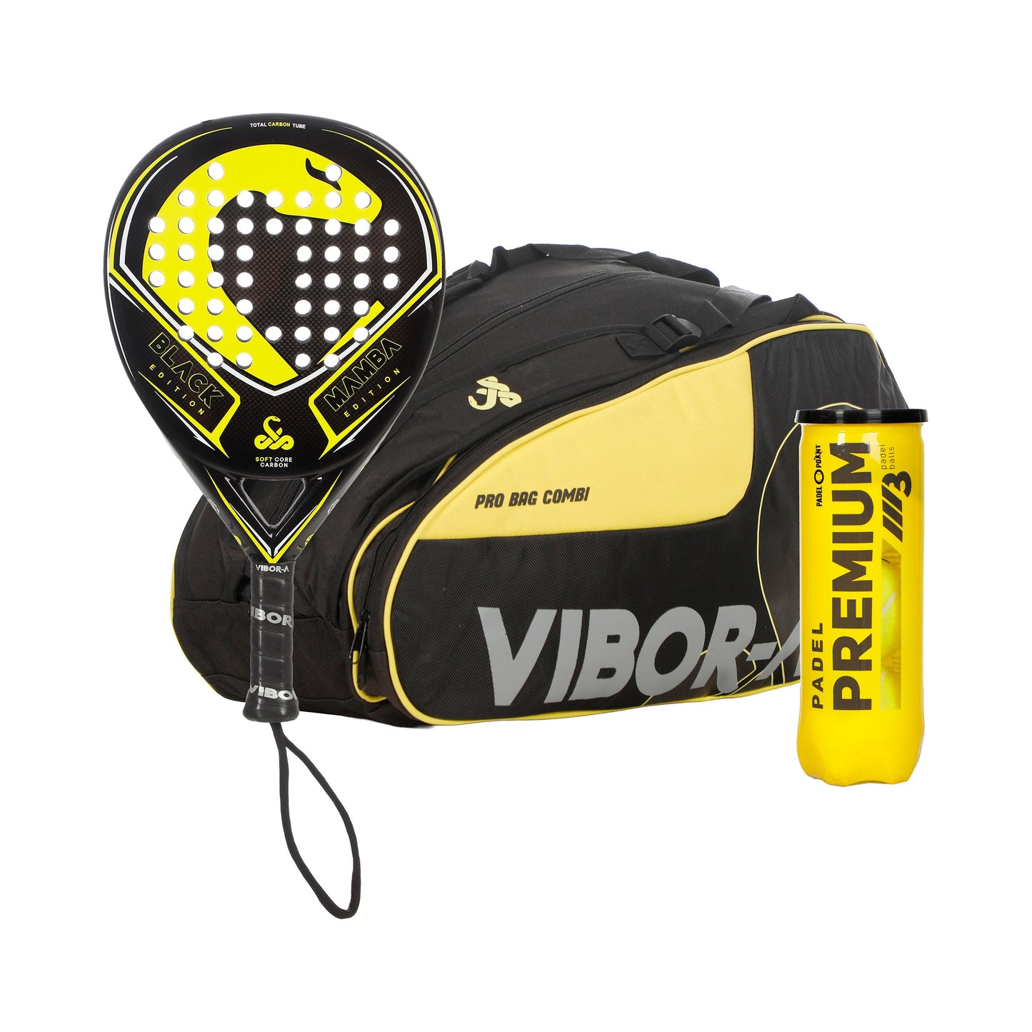 Vibora 3-pack Black Mamba Classic Edition Plus racketväska, Plus bollrör
