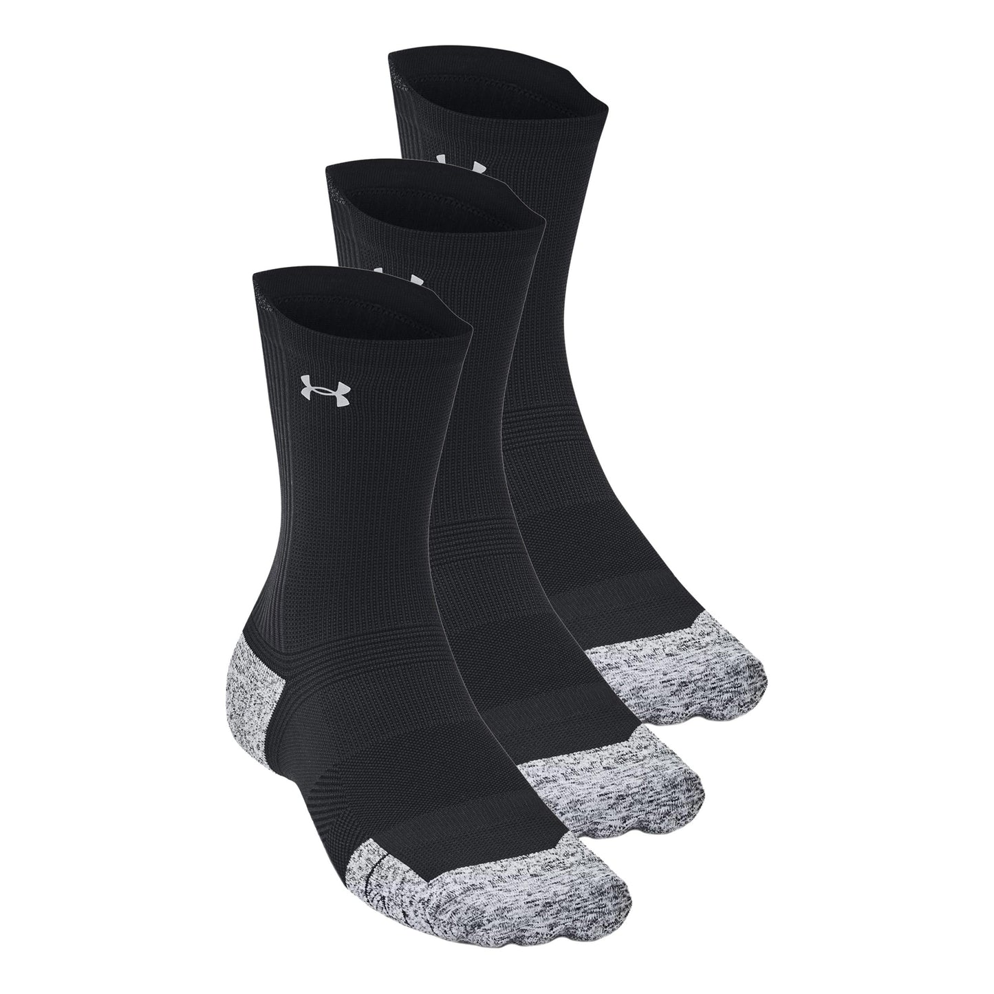 Under Armour Velociti Run Cush Crew 3pack Löparsockor Unisex - svart, svart